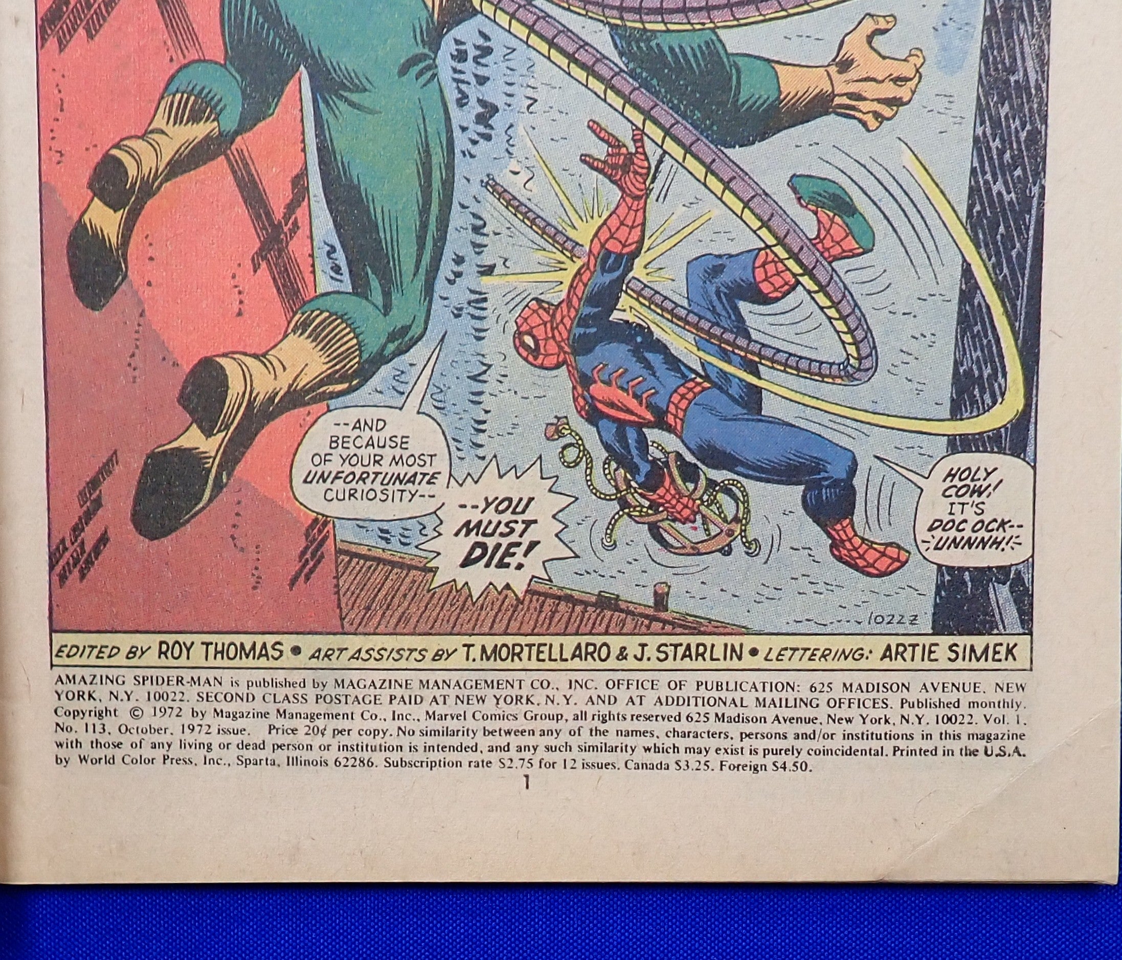 Amazing Spider-Man #113 (1972) - FN (6.0) - 1st App. Hammerhead
