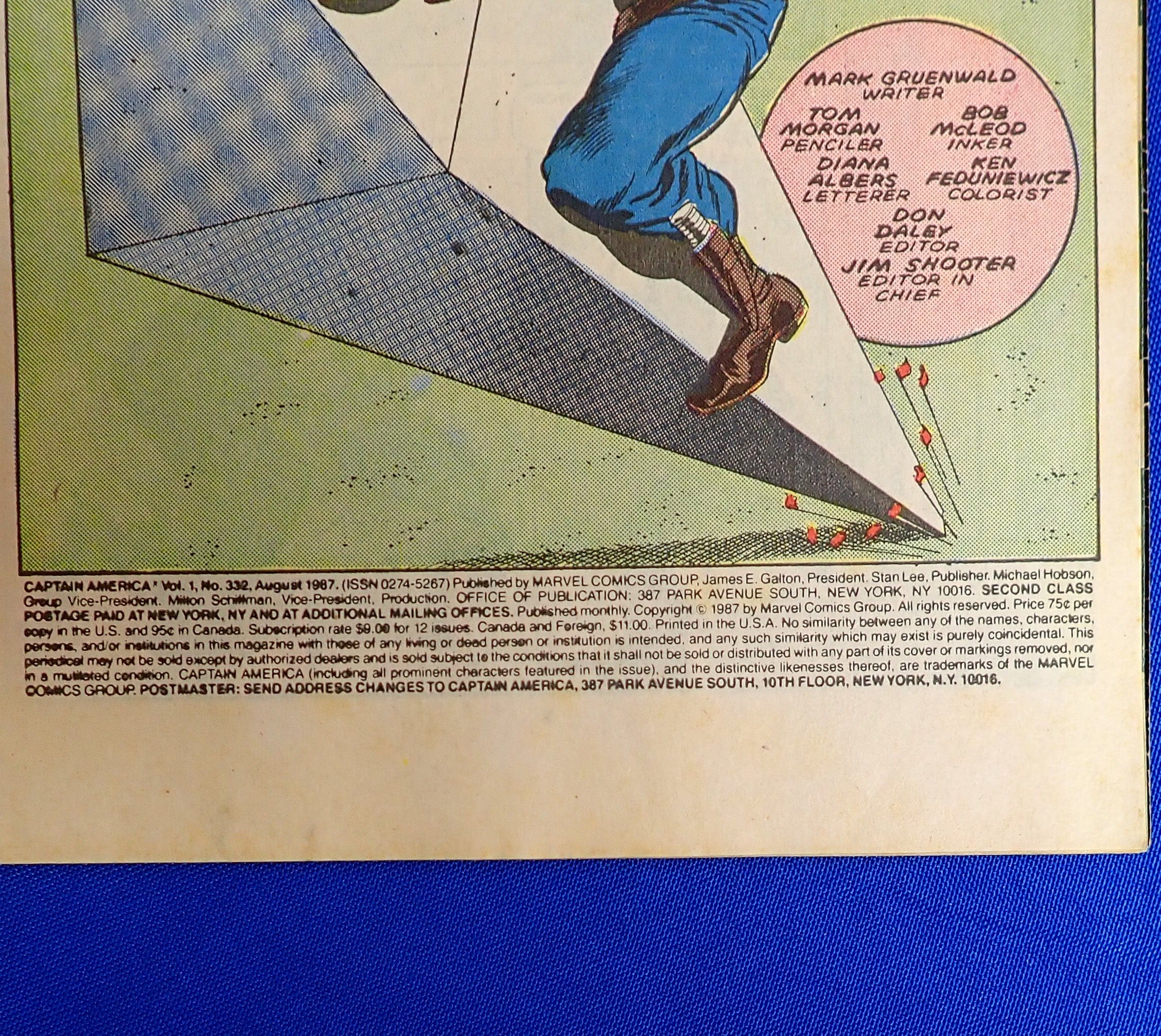 Captain America #332 (1987) - FN (6.0) - Mark Jeweler Variant
