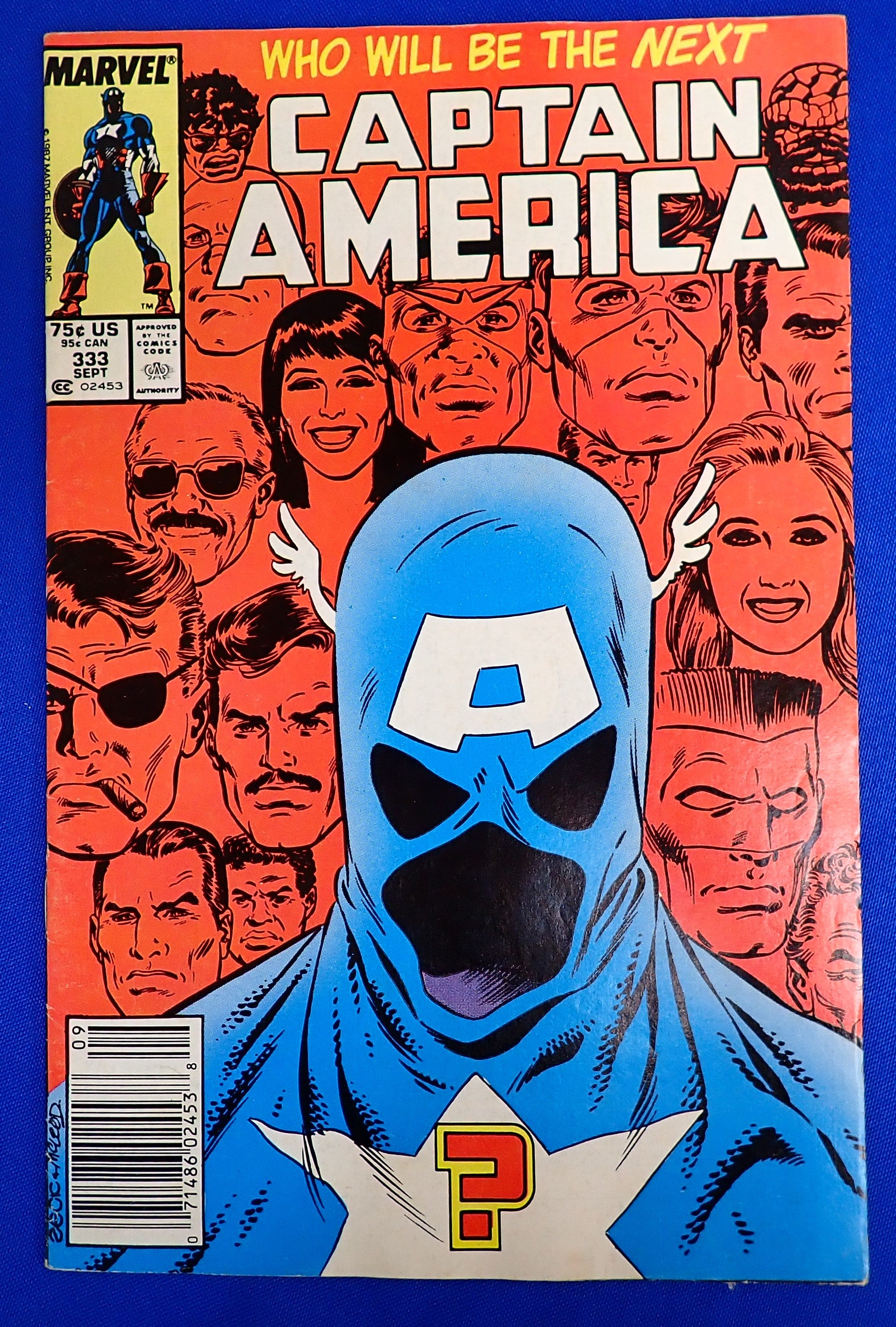 Captain America #333 (1987) - VF- (7.5) - Mark Jeweler Variant/John Walker App.
