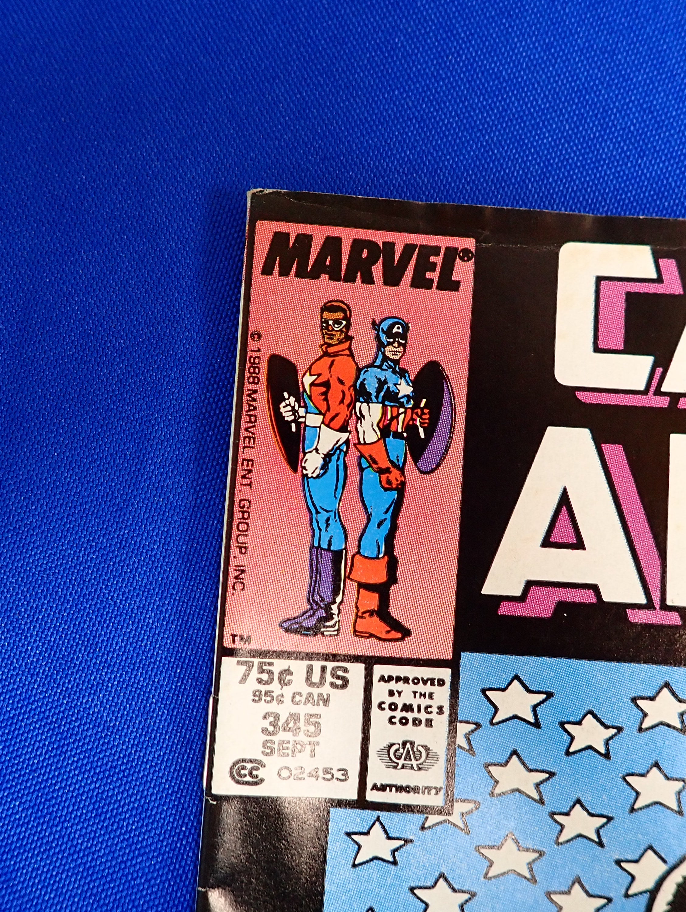 Captain America #345 (1988) - VF- (7.5) - Mark Jeweler Variant