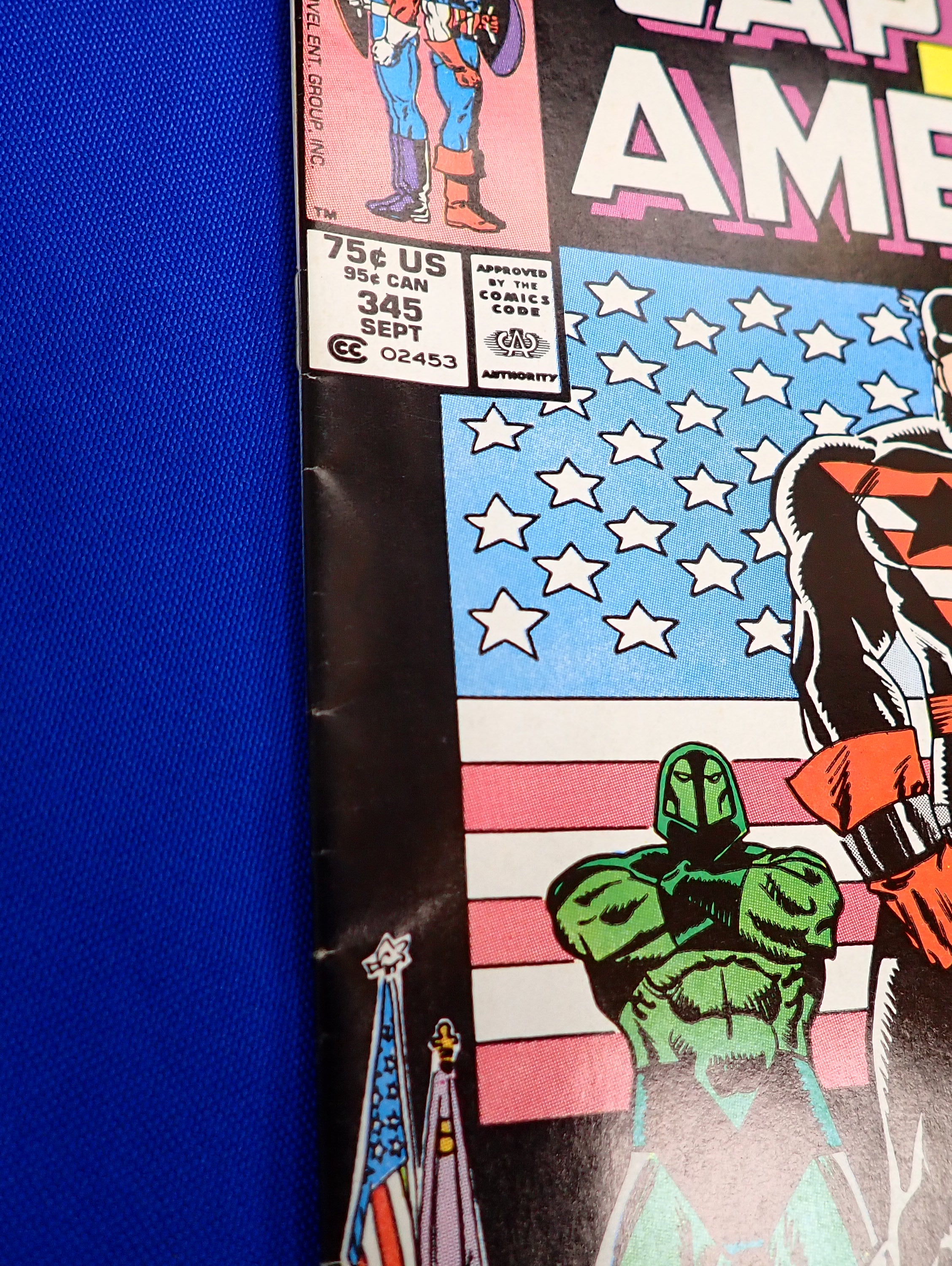 Captain America #345 (1988) - VF- (7.5) - Mark Jeweler Variant