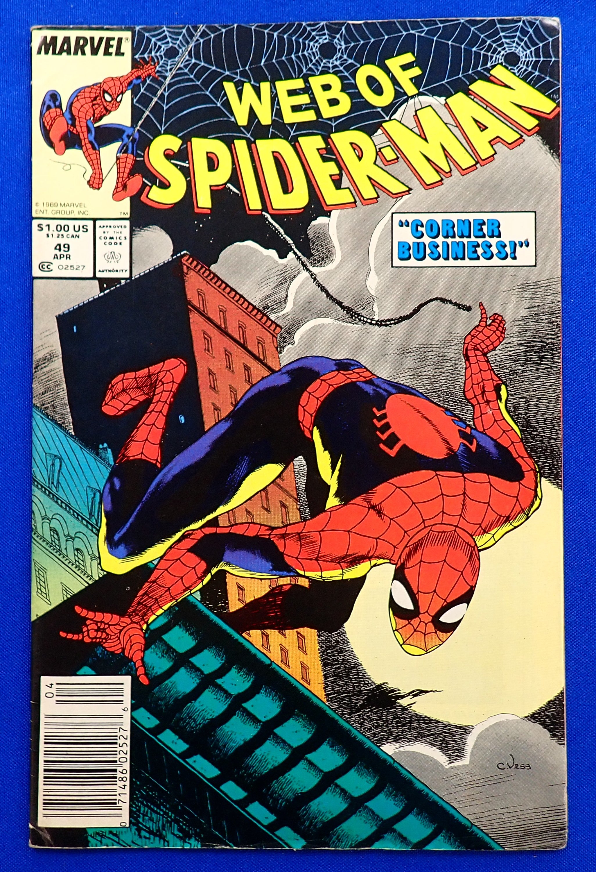 Web of Spider-Man #49 (1989) - VF- (7.5) - Mark Jeweler Variant