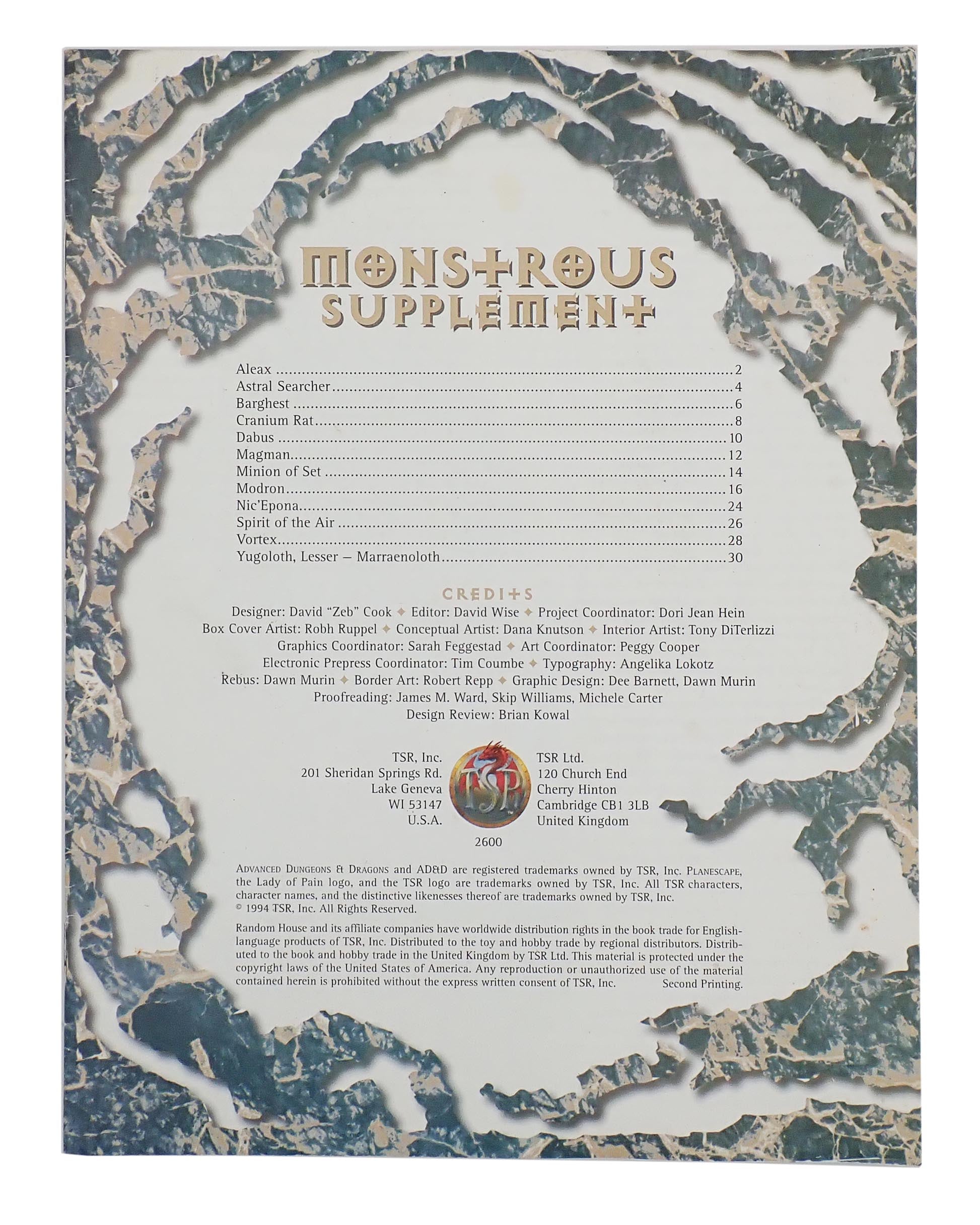 D&D Planescape Monstrous Supplement [Pre-Owned RPG]