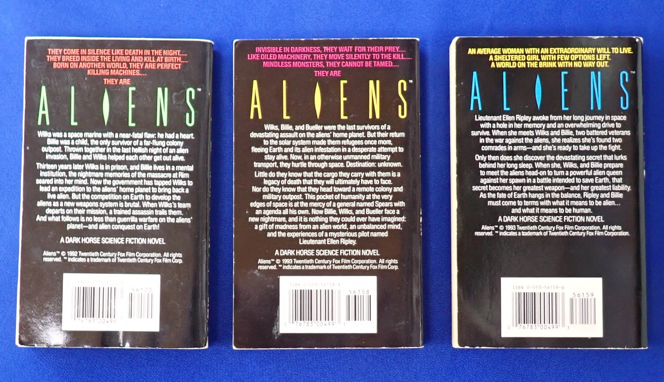 Aliens Pocket Novels: Bantam Books Trilogy (1992) Set of 3 [Pre-Owned]