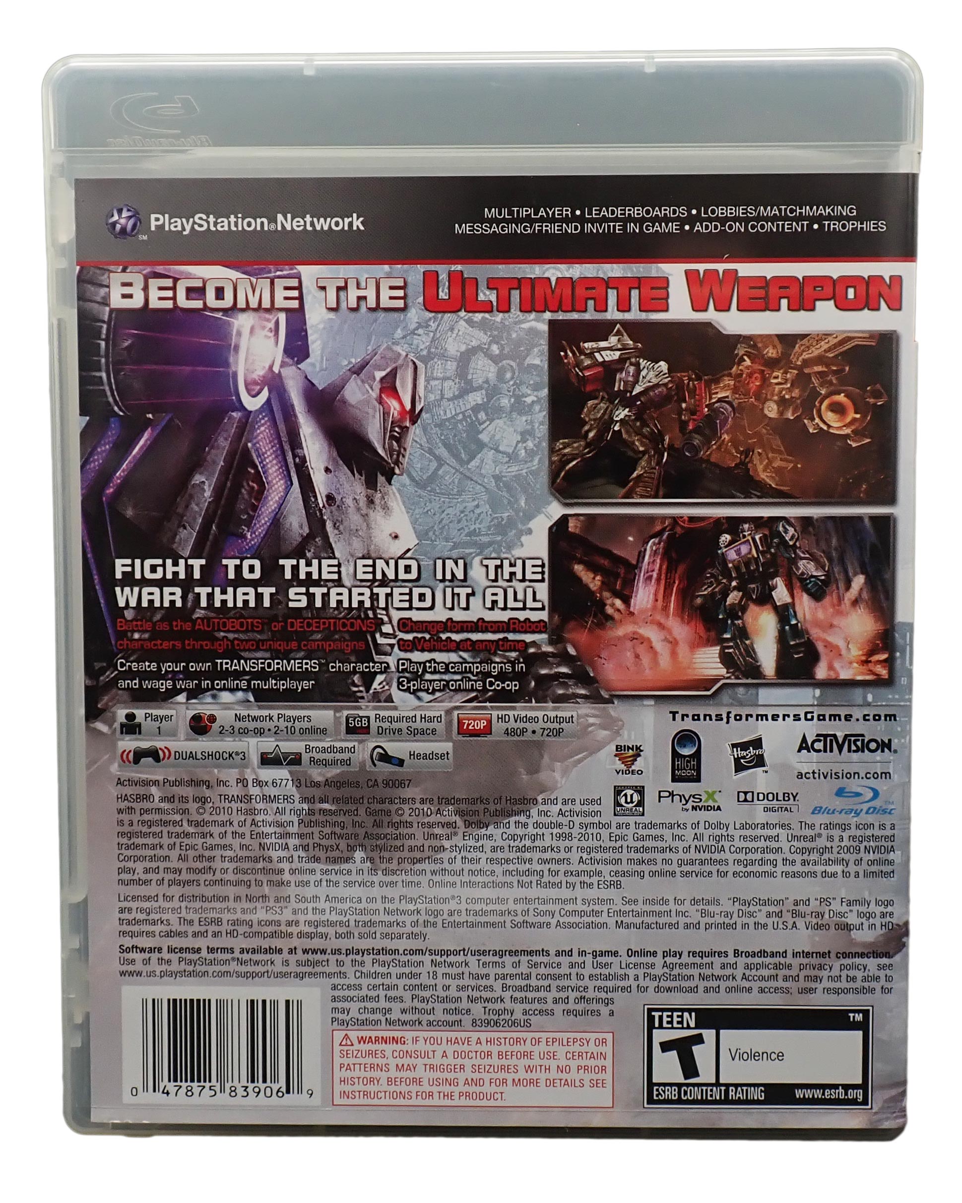 Transformers War for Cybertron - PS3