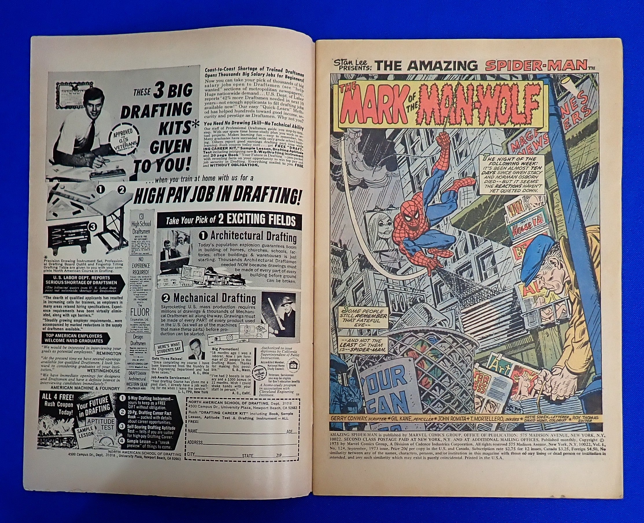 Amazing Spider-Man #124 (1973) - VG (4.0) - 1st App. of Man-Wolf