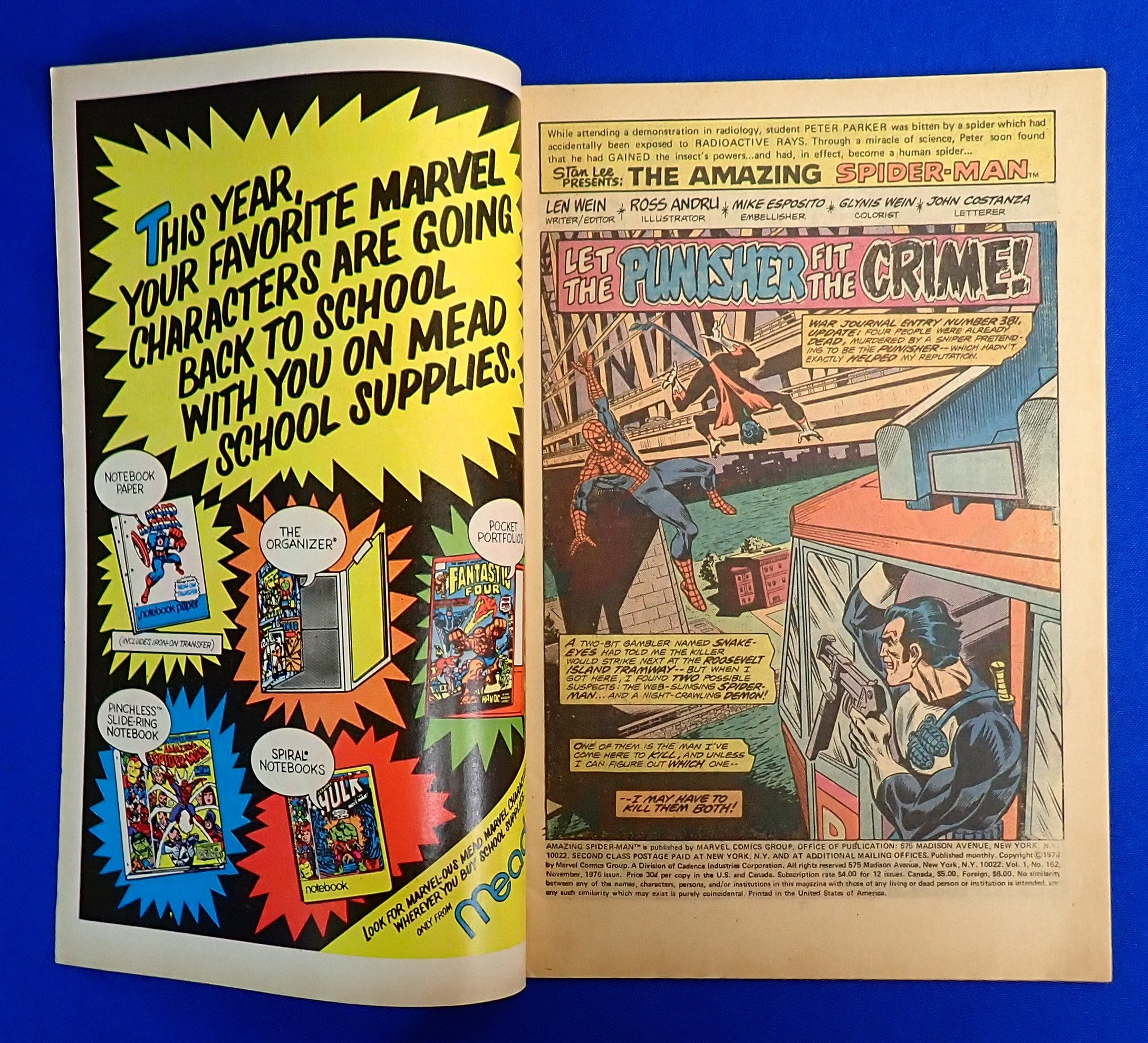 Amazing Spider-Man #162 (1976) - FN (6.0) - 1st App. Jigsaw