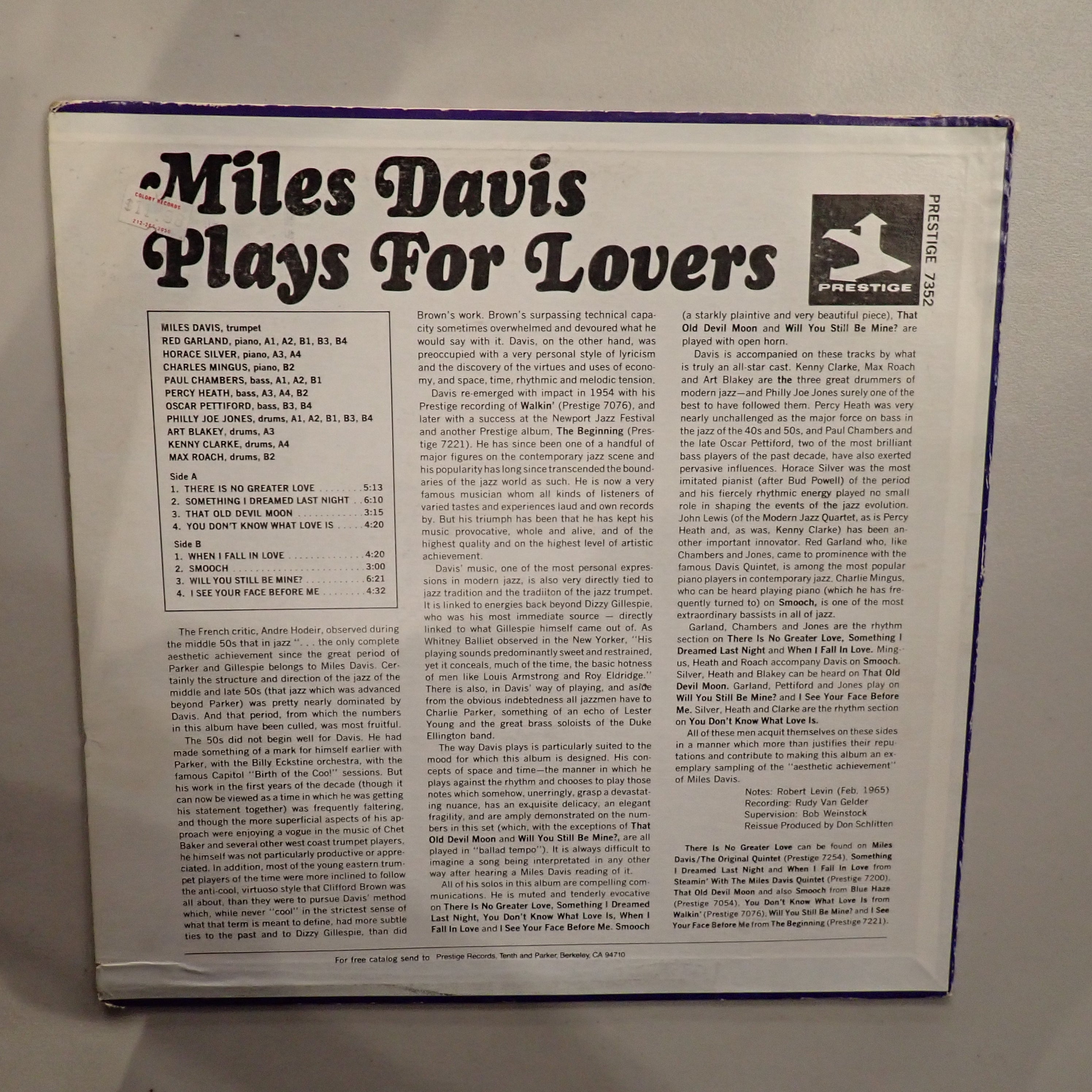 Miles Davis – Miles Davis Plays For Lovers