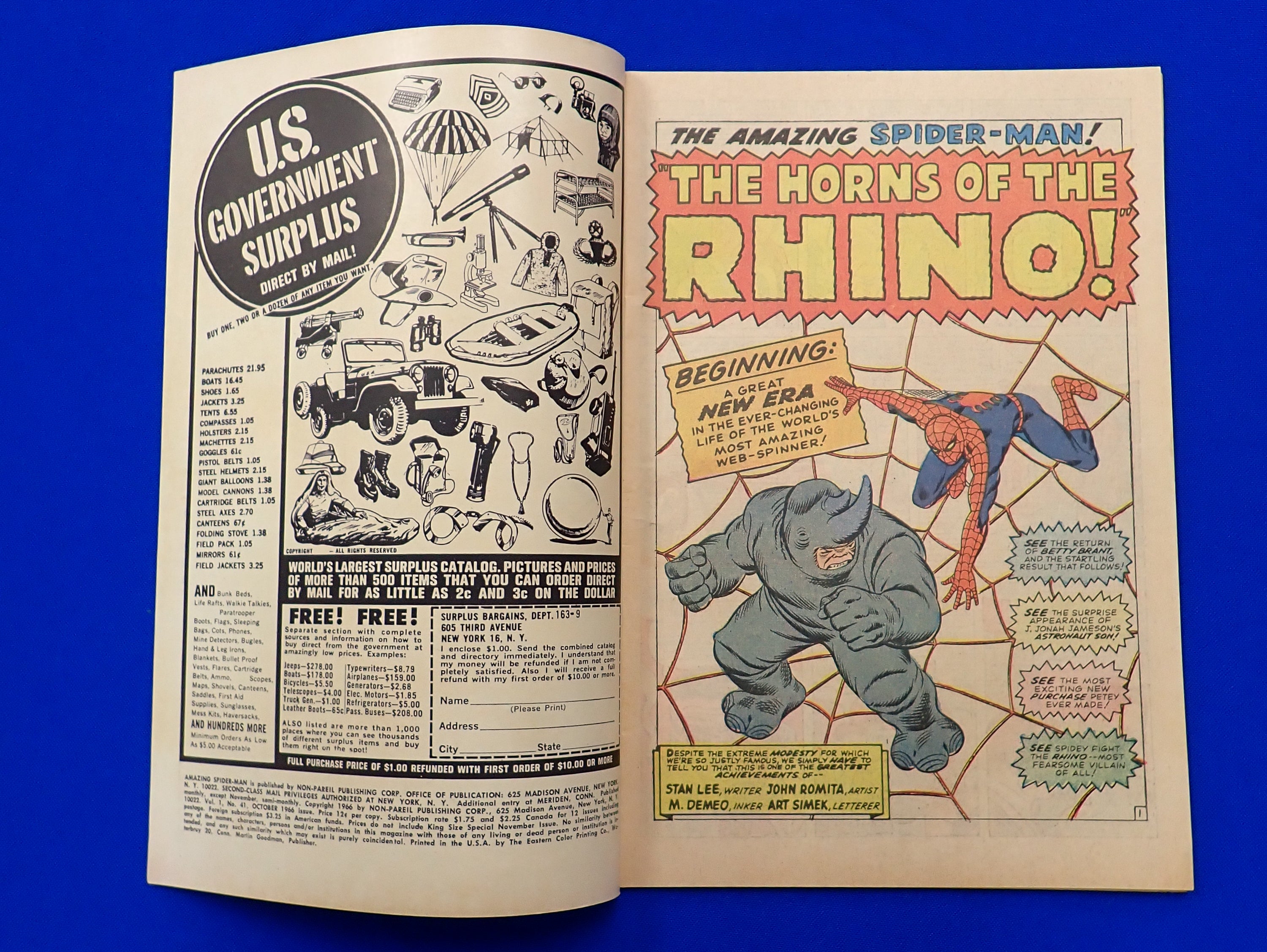 Amazing Spider-Man #41 (1966) - FN+ (6.5) - 1st App. of Rhino