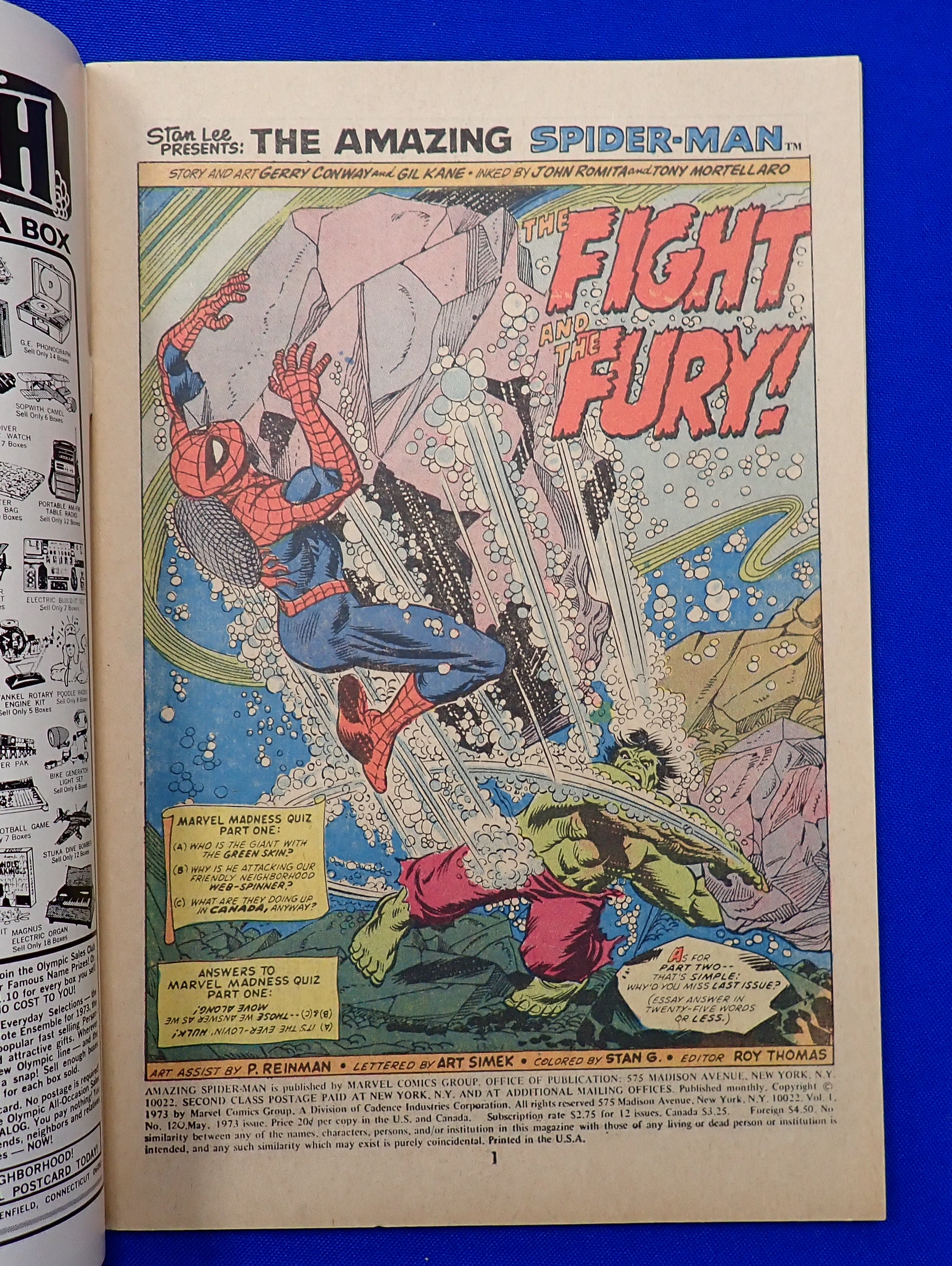Amazing Spider-Man #120 (1973) - NM+ (9.2+) - Spider-Man v. Hulk pt.2