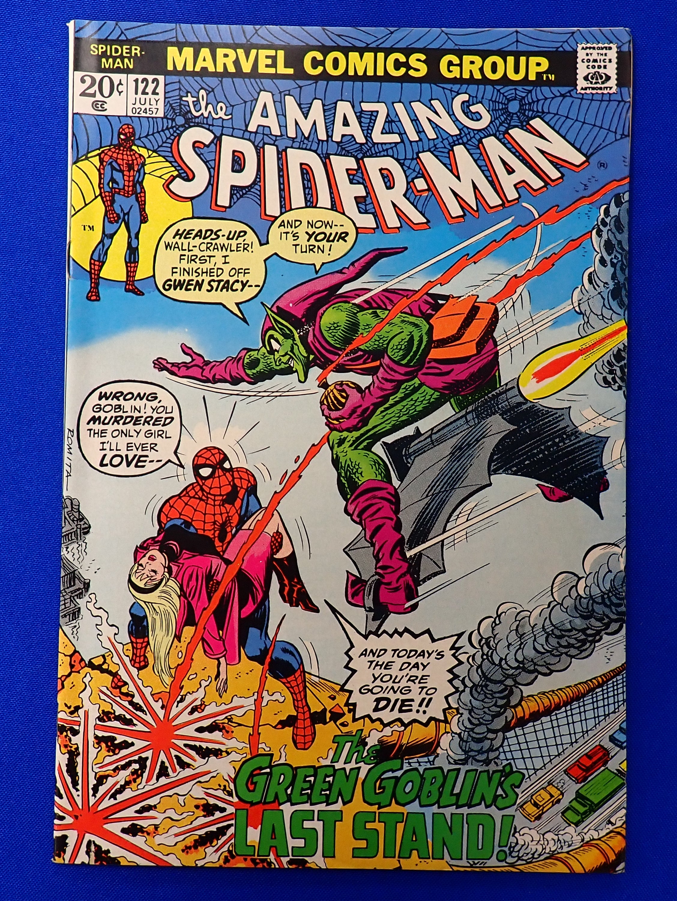Amazing Spider-Man #122 (1973) - VF (8.0) - Death of Green Goblin.