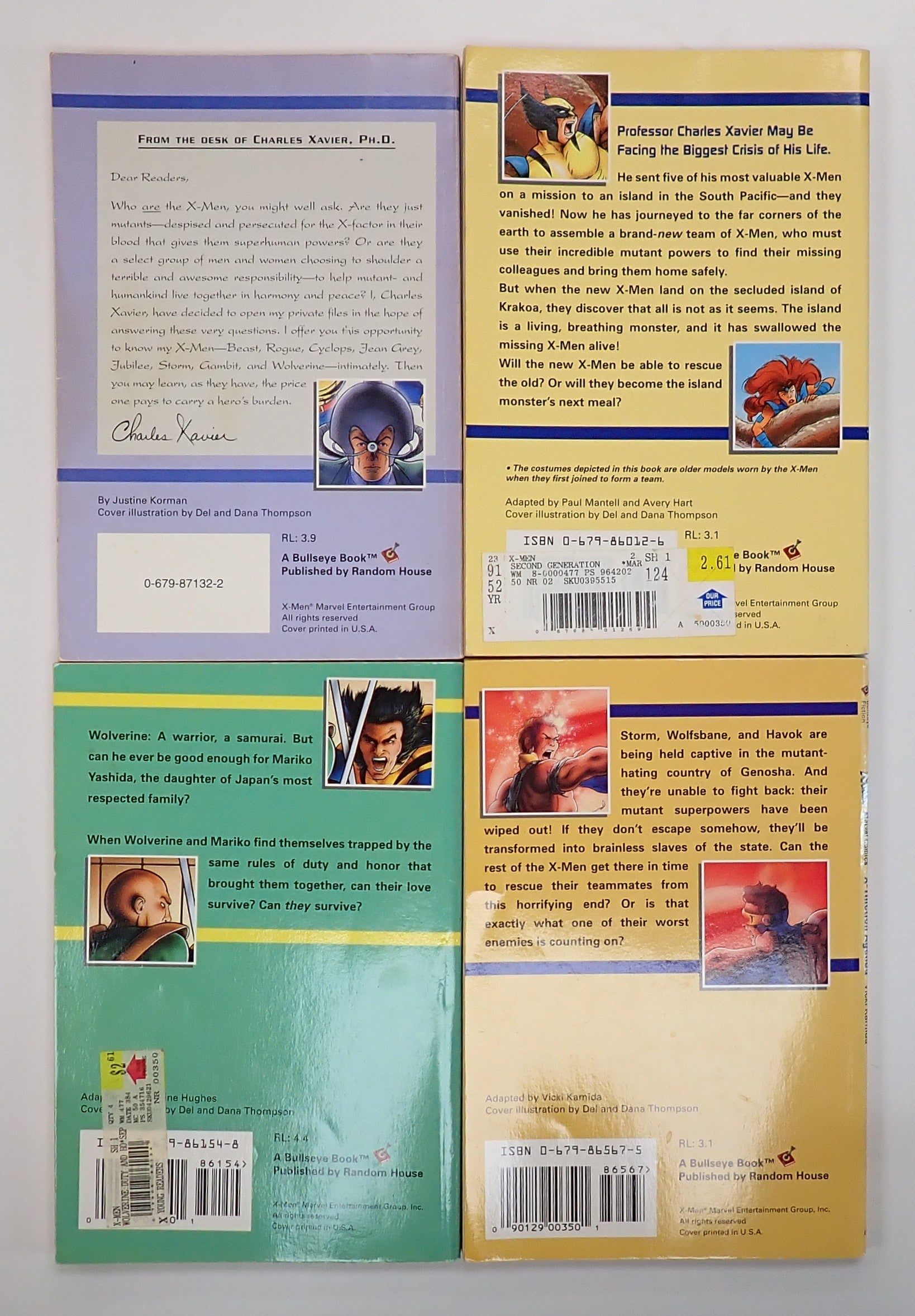 X-Men 4 Paperback Set (1992) - Kid's Books [Pre-Owned]