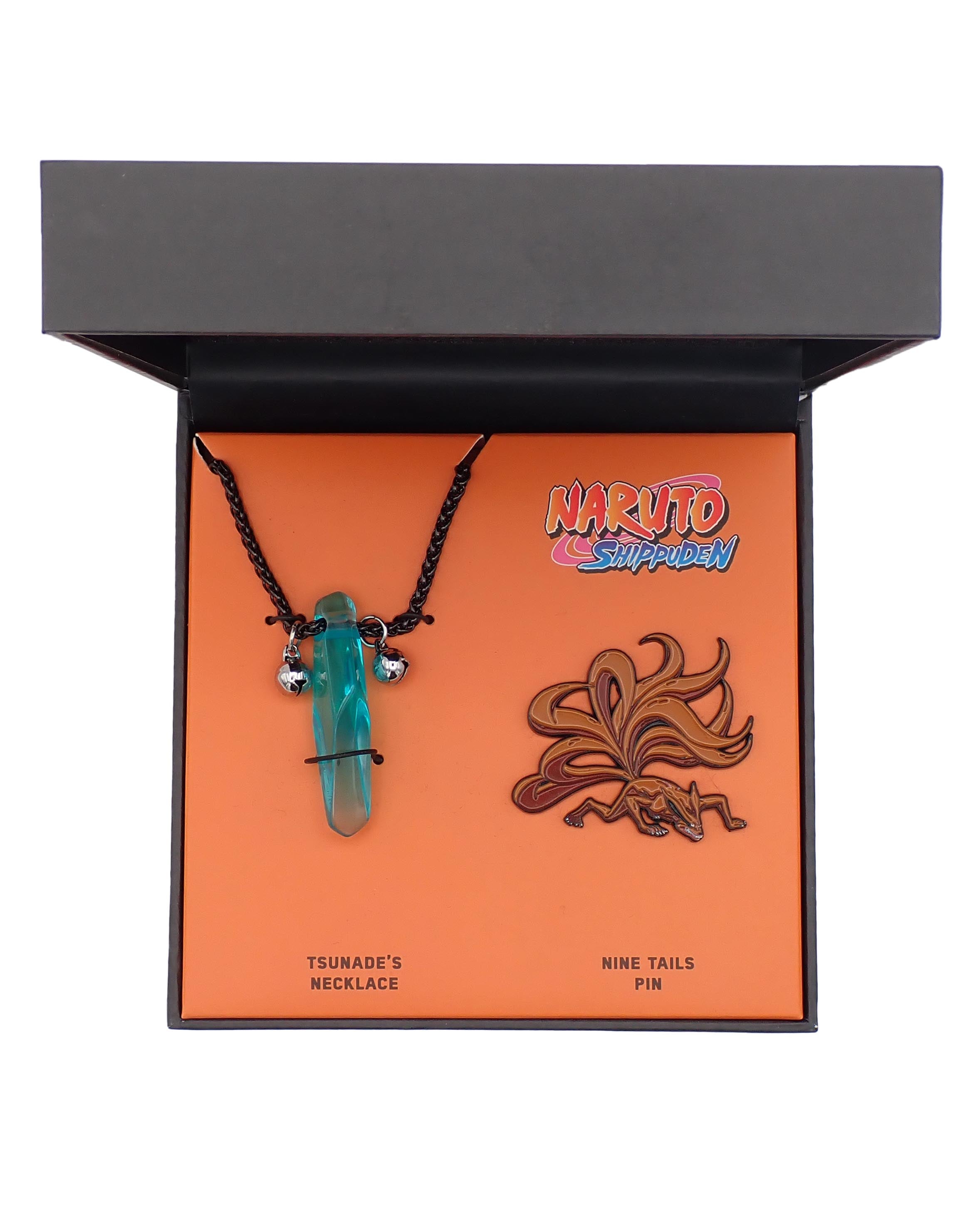 Naruto First Hokage Necklace With Nine Tail Pin Set Collector's Box [Pre-Owned]
