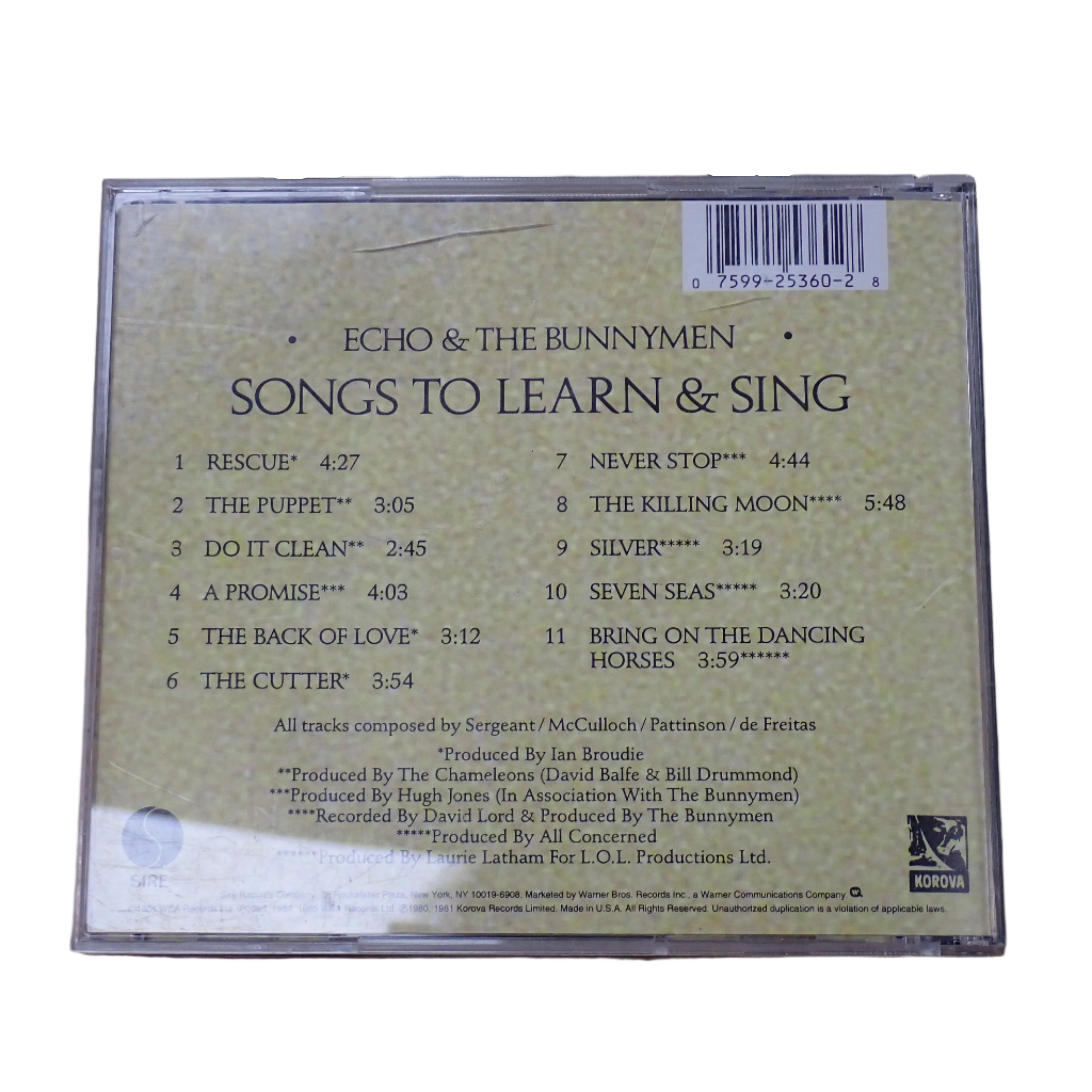 Echo & The Bunnymen - Songs to Learn & Sing CD