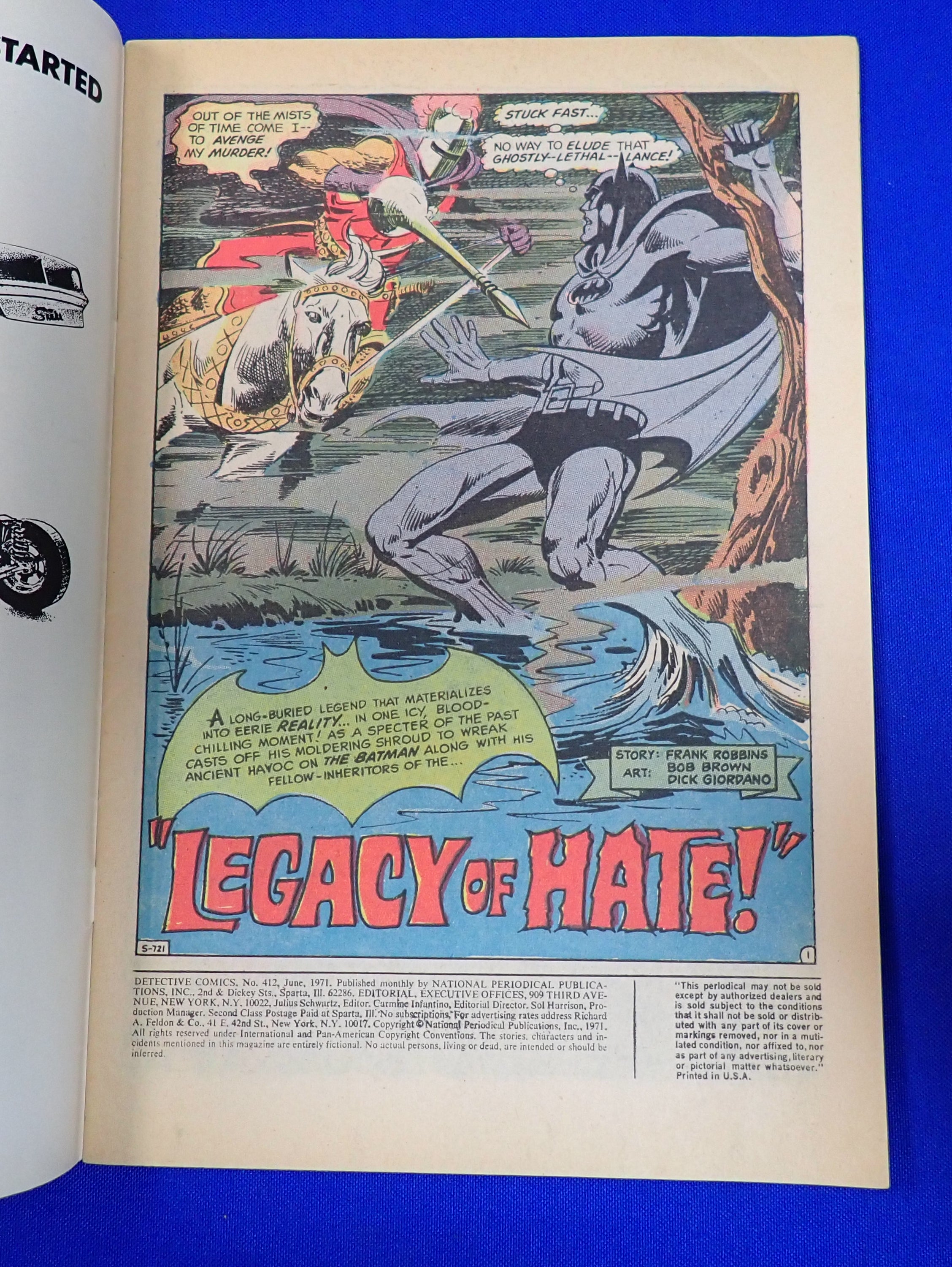 Detective Comics #412 (1971) - FN/VF (7.0) - Higher Grade Copy
