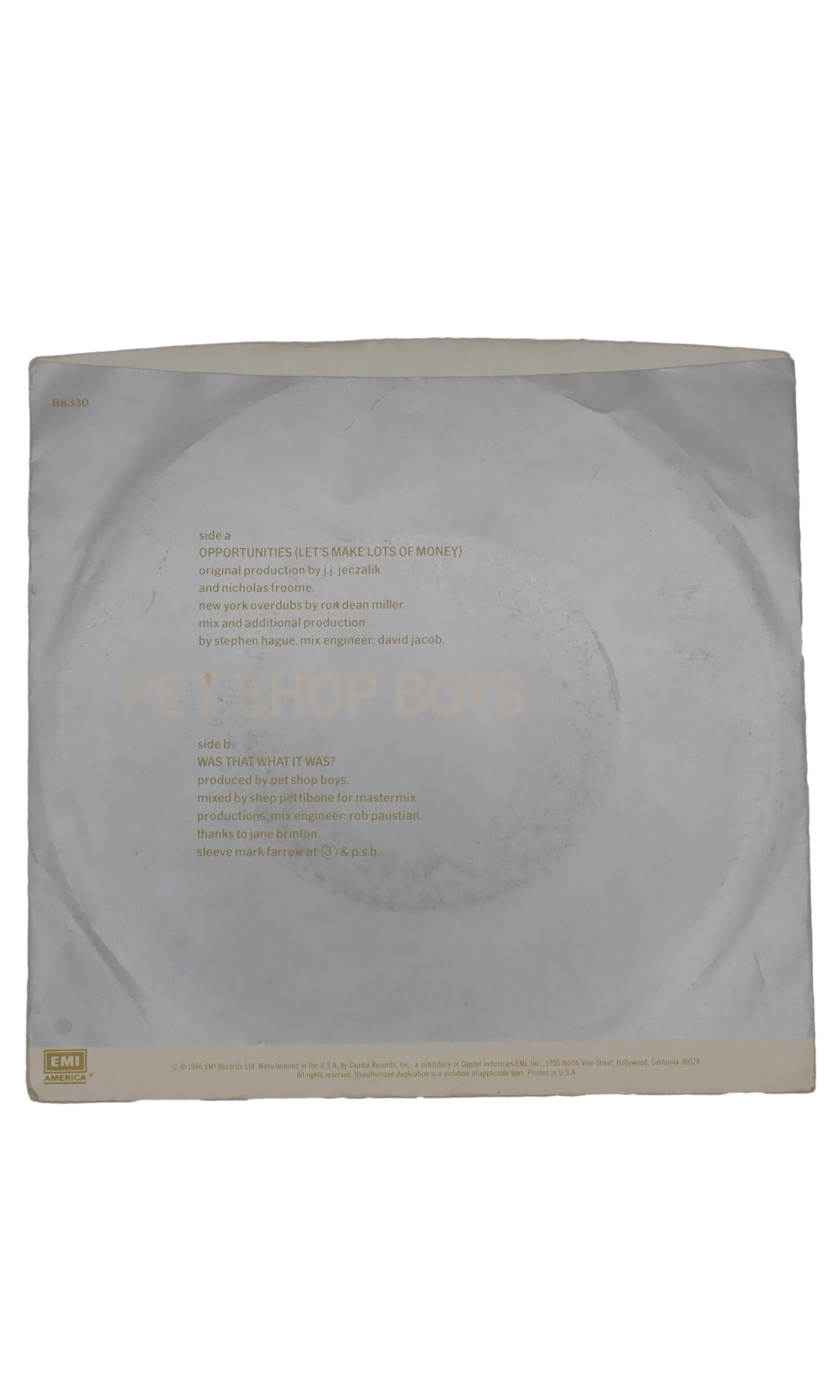Pet Shop Boys - Opportunities/Was That What It Was - Vinyl