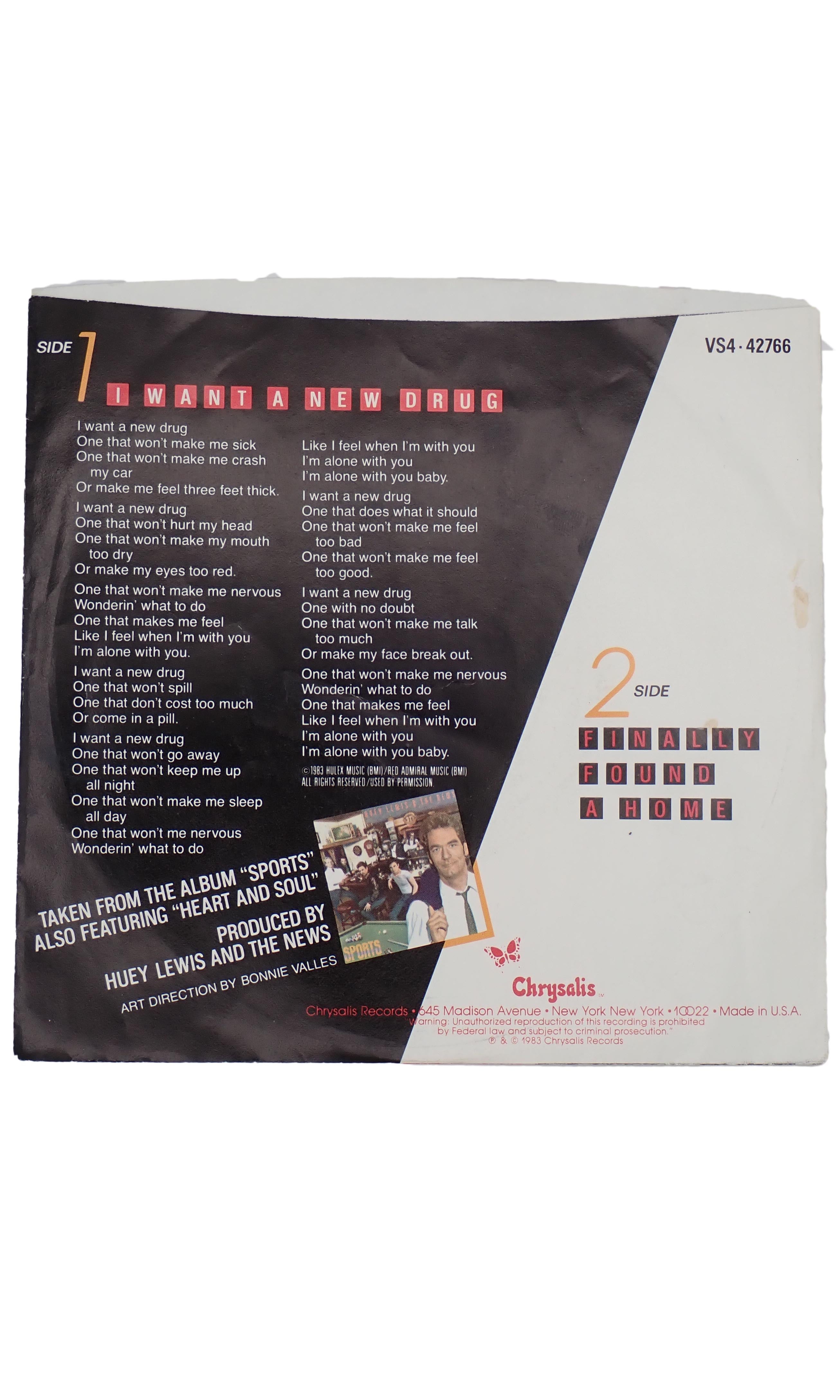 Huey Lewis and The News - I Want A New Drug/Finally Found A Home - Vinyl