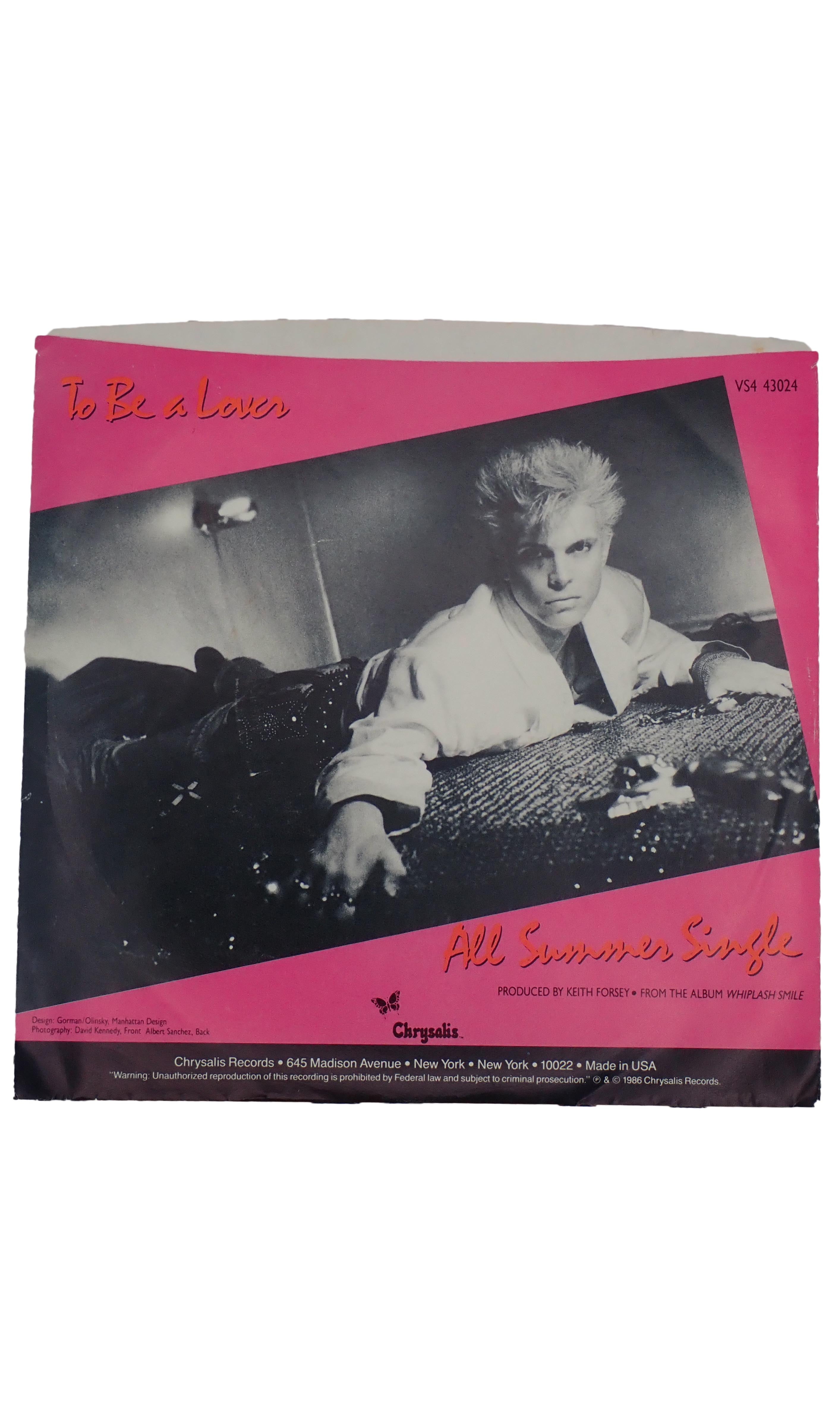 Billy Idol - To Be A Lover/All Summer Single - Vinyl