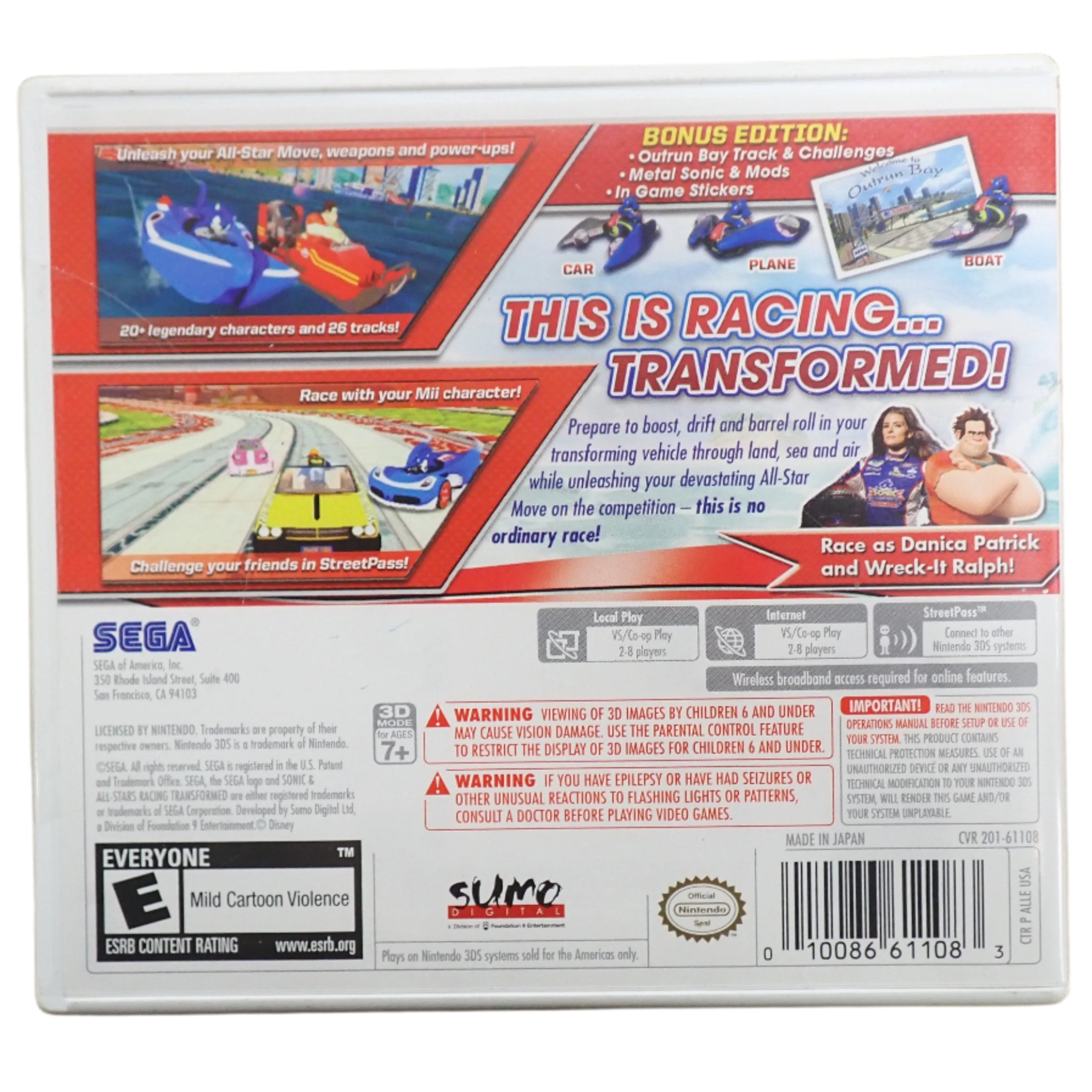Sonic All Star Racing Transformed - 3DS