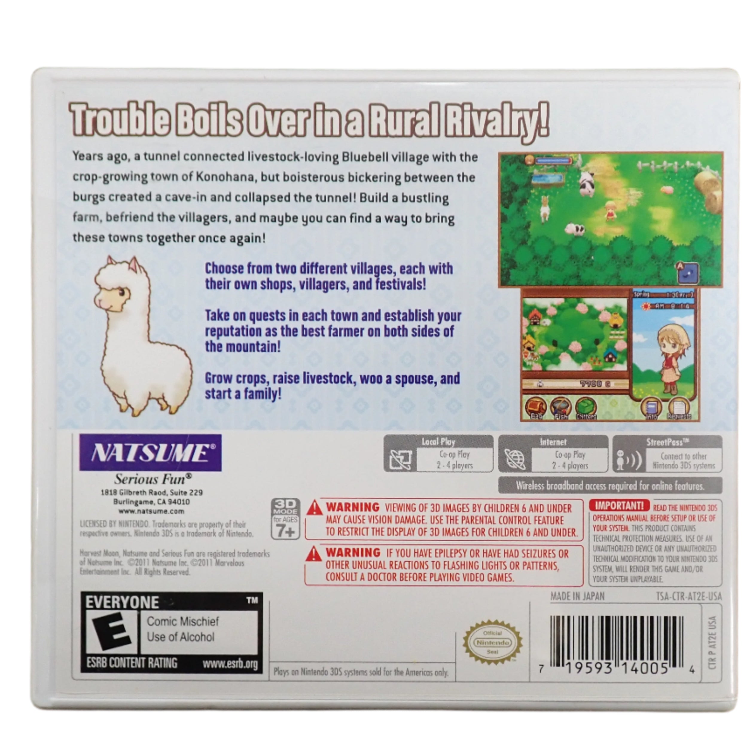 Harvest Moon 3D: The Tale of Two Towns - 3DS
