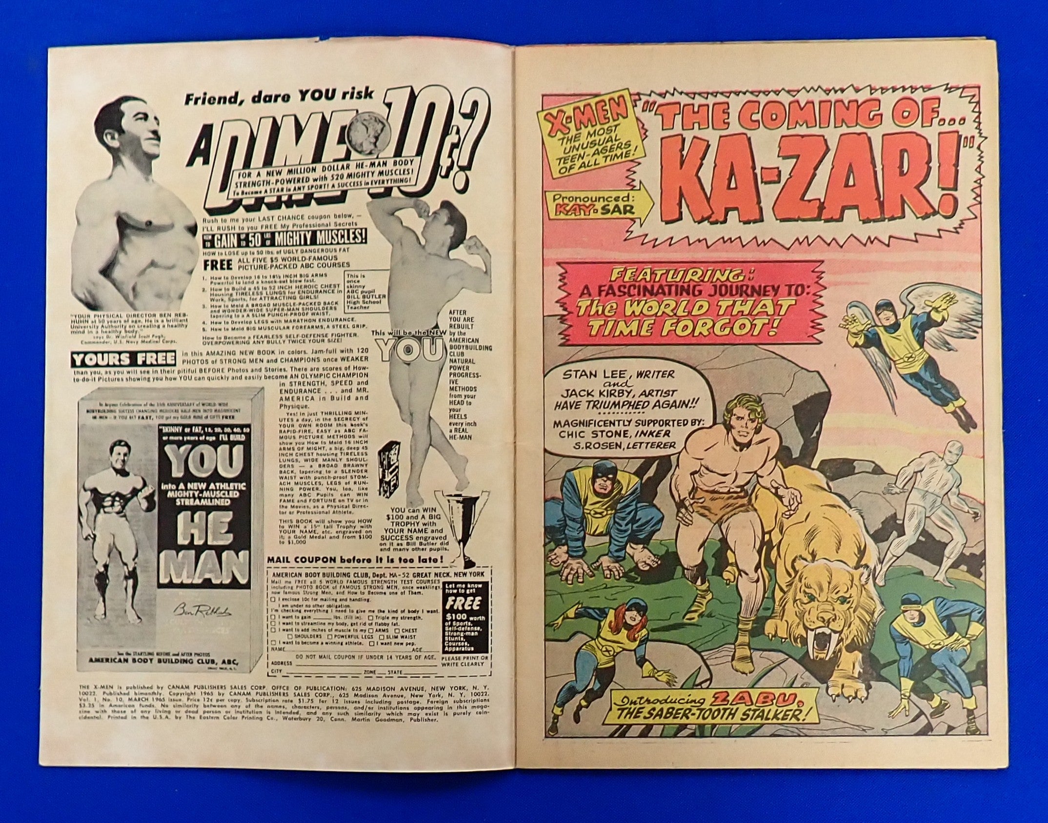 X-Men #10 (1965) - GD/VG- (3.0-3.5) - 1st Ka-Zar Silver Age App.