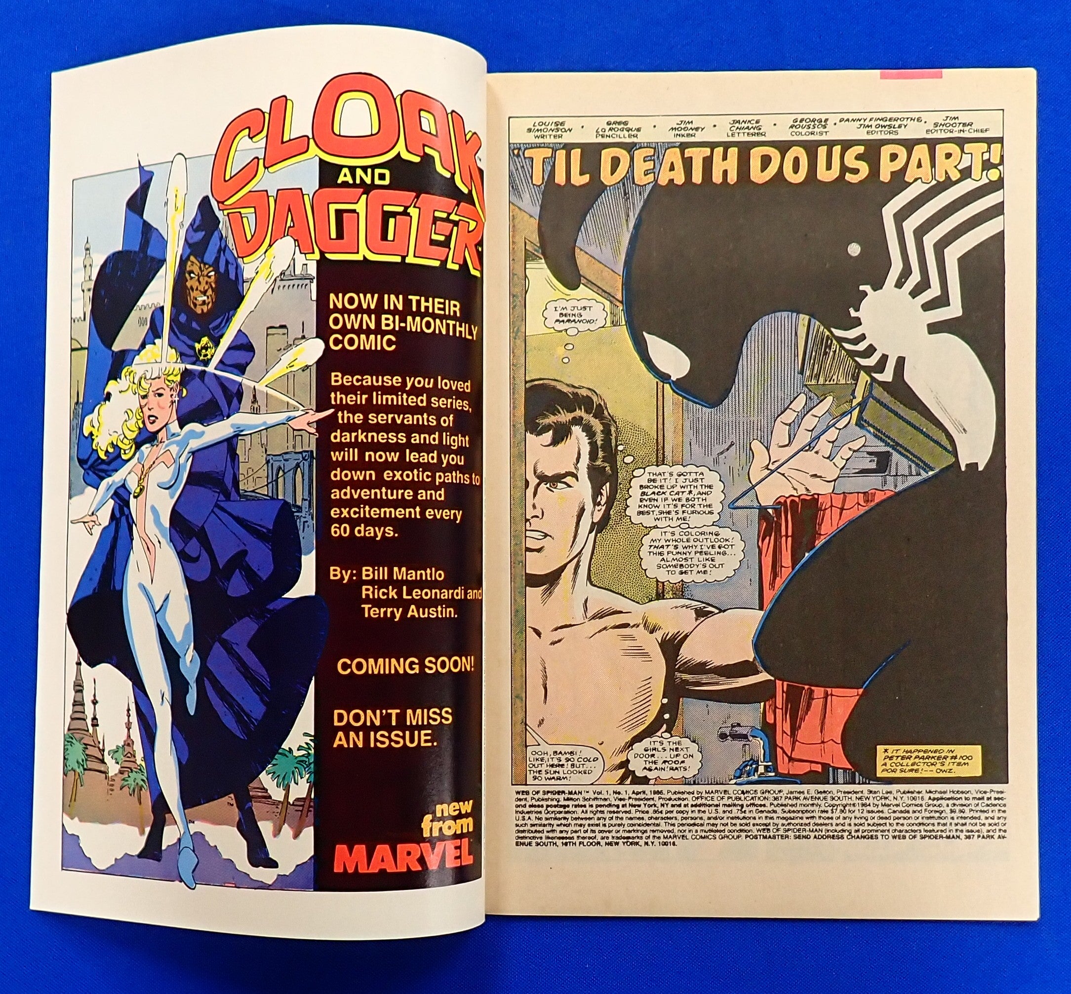 Web of Spider-Man #1 (1985) - NM- (9.2+) - 3rd Ongoing Series