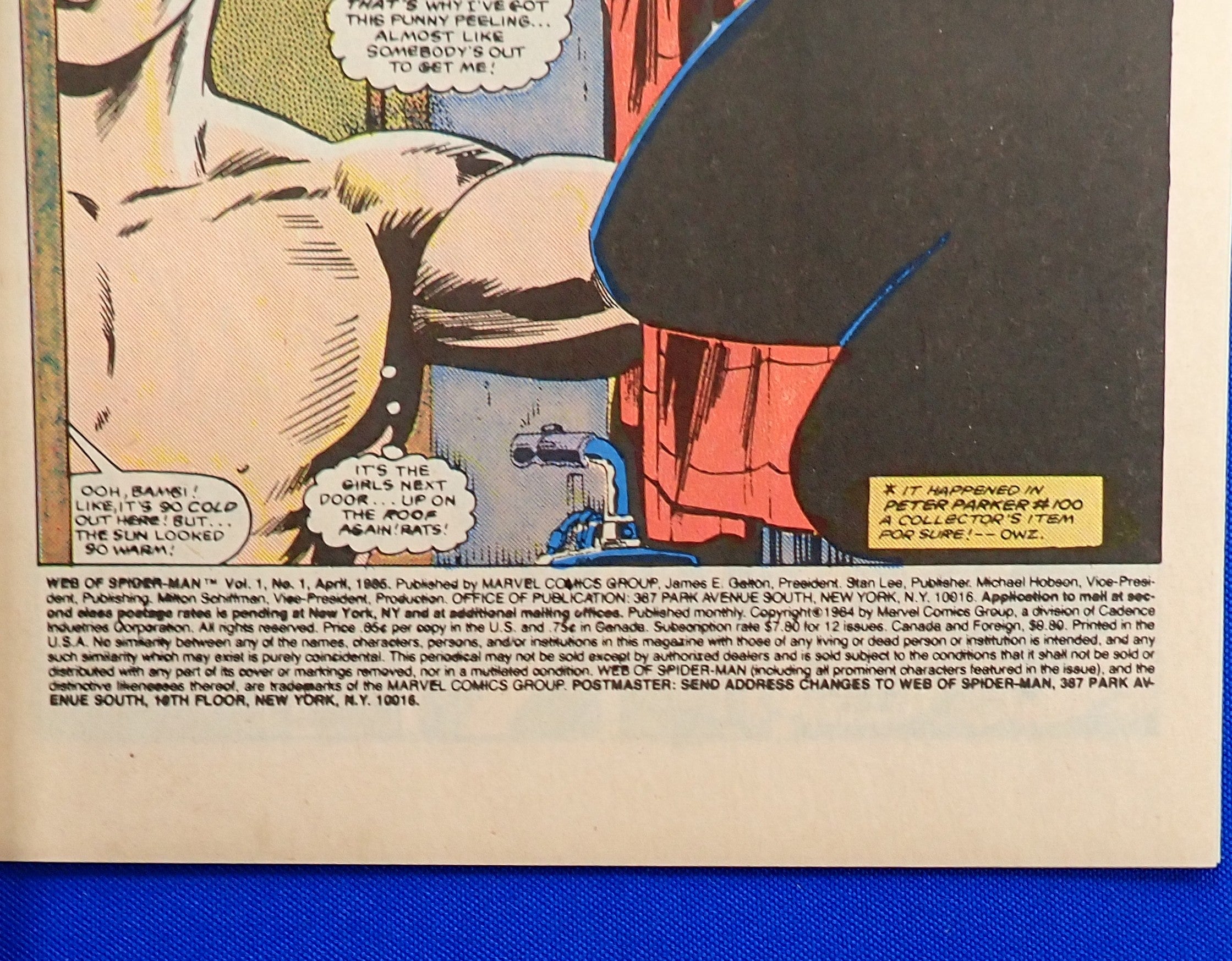 Web of Spider-Man #1 (1985) - NM- (9.2+) - 3rd Ongoing Series