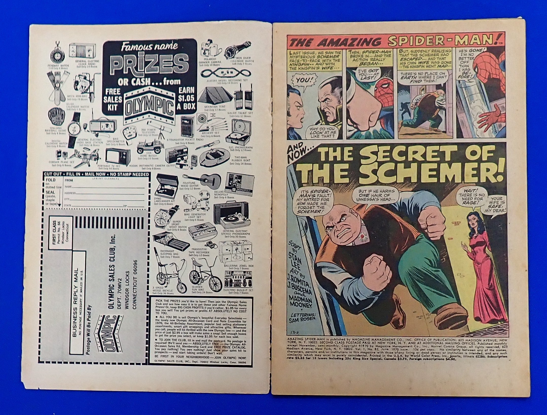 Amazing Spider-Man #85 (1970) - GD/GD+ (2.0-2.5) - Schemer Identify Revealed