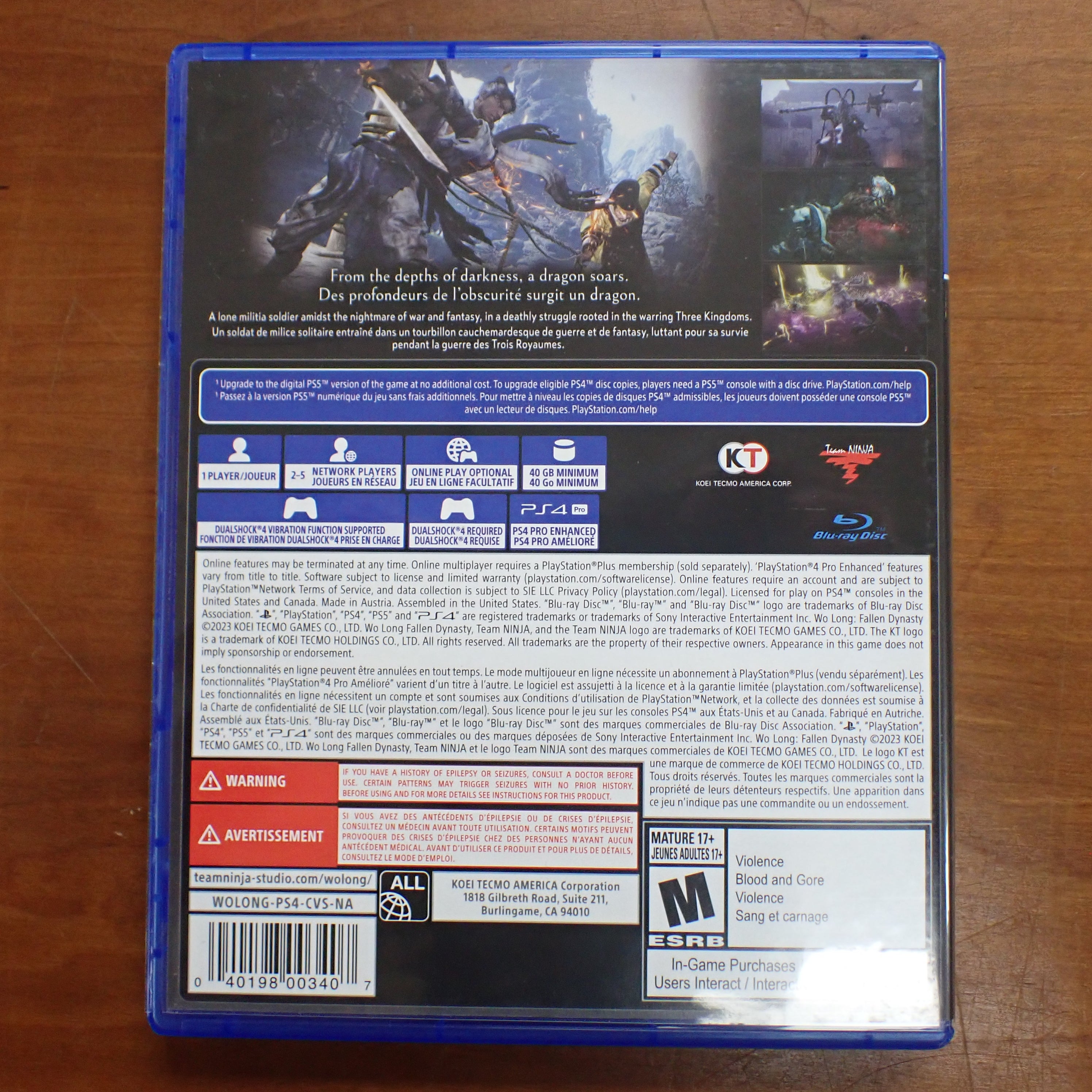 Wo Long: Fallen Dynasty - PS4