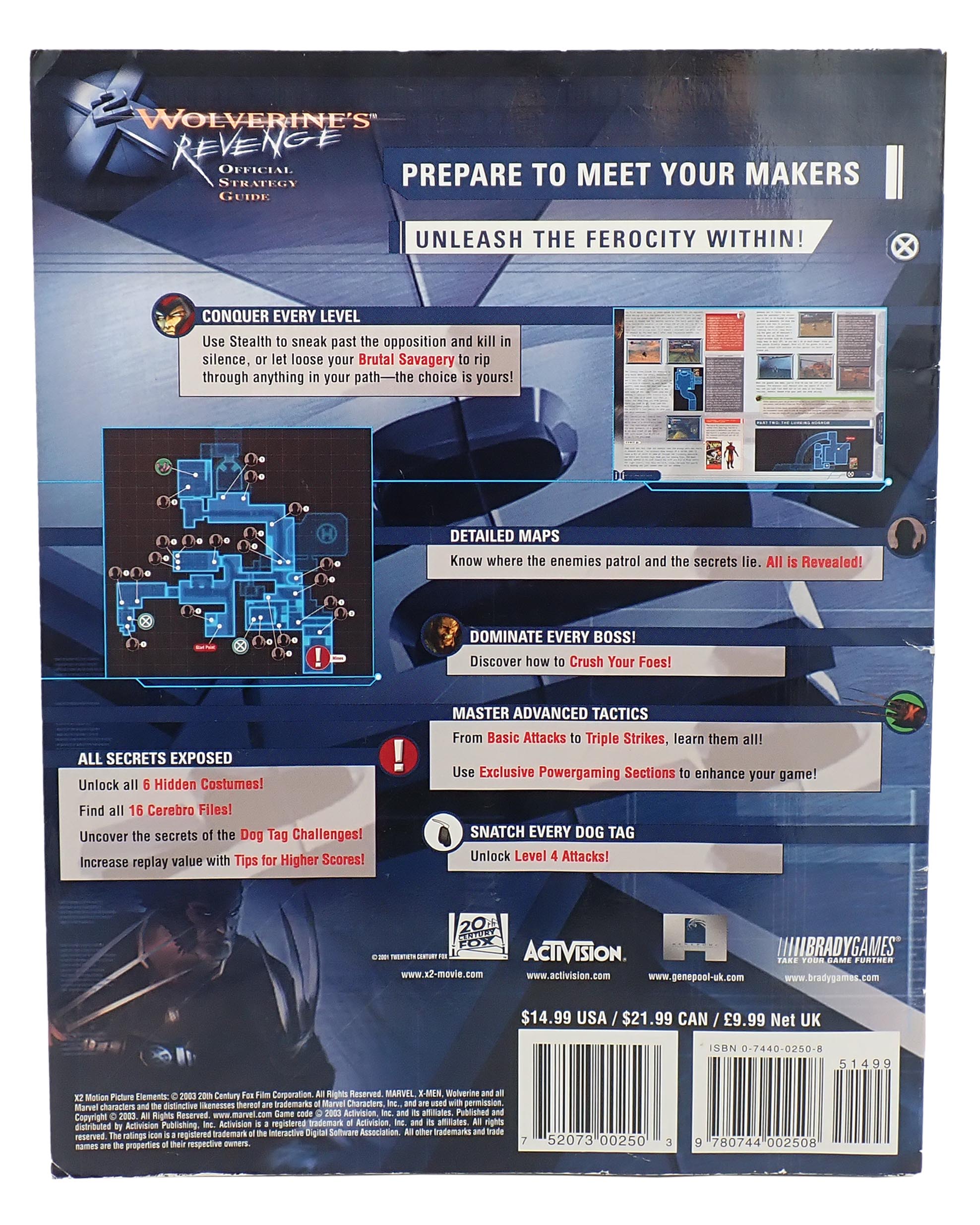 X2 Wolverine's Revenge - BradyGames Official Strategy Guide [Pre-Owned