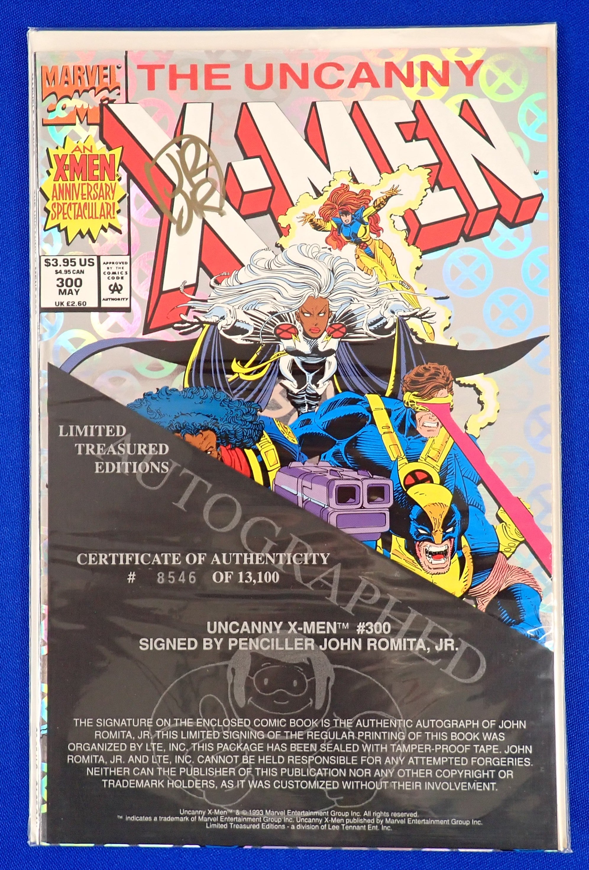 Uncanny X-men #300 (1993) - NM- (9.2+) - SIGNED by John Romita Jr. w/ COA