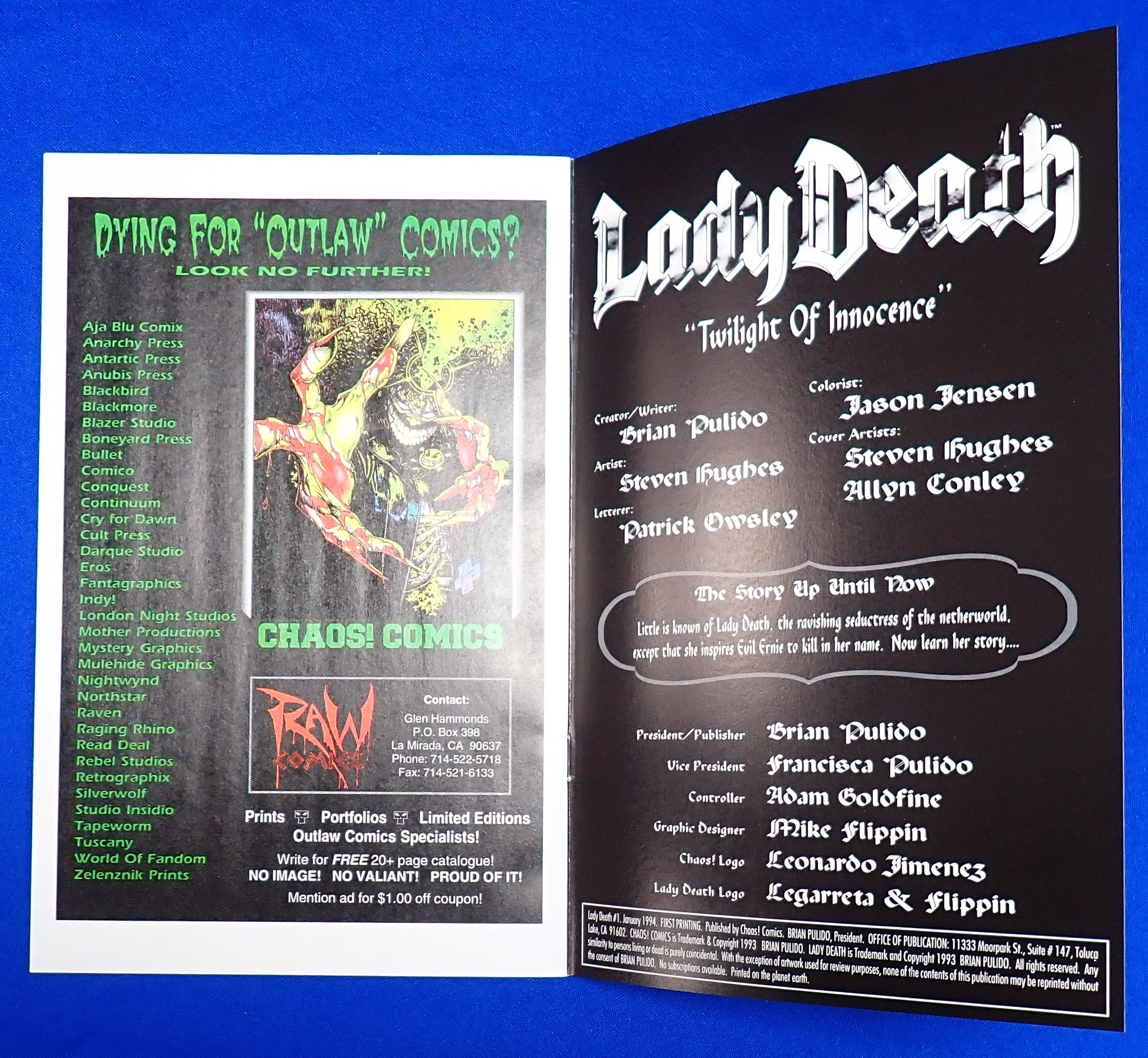 Lady Death #1 (1994) - VF/NM (9.0+) - Chromium Cover