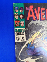 Avengers #34 (1966) - VG (4.0) - 1st Living Laser App.
