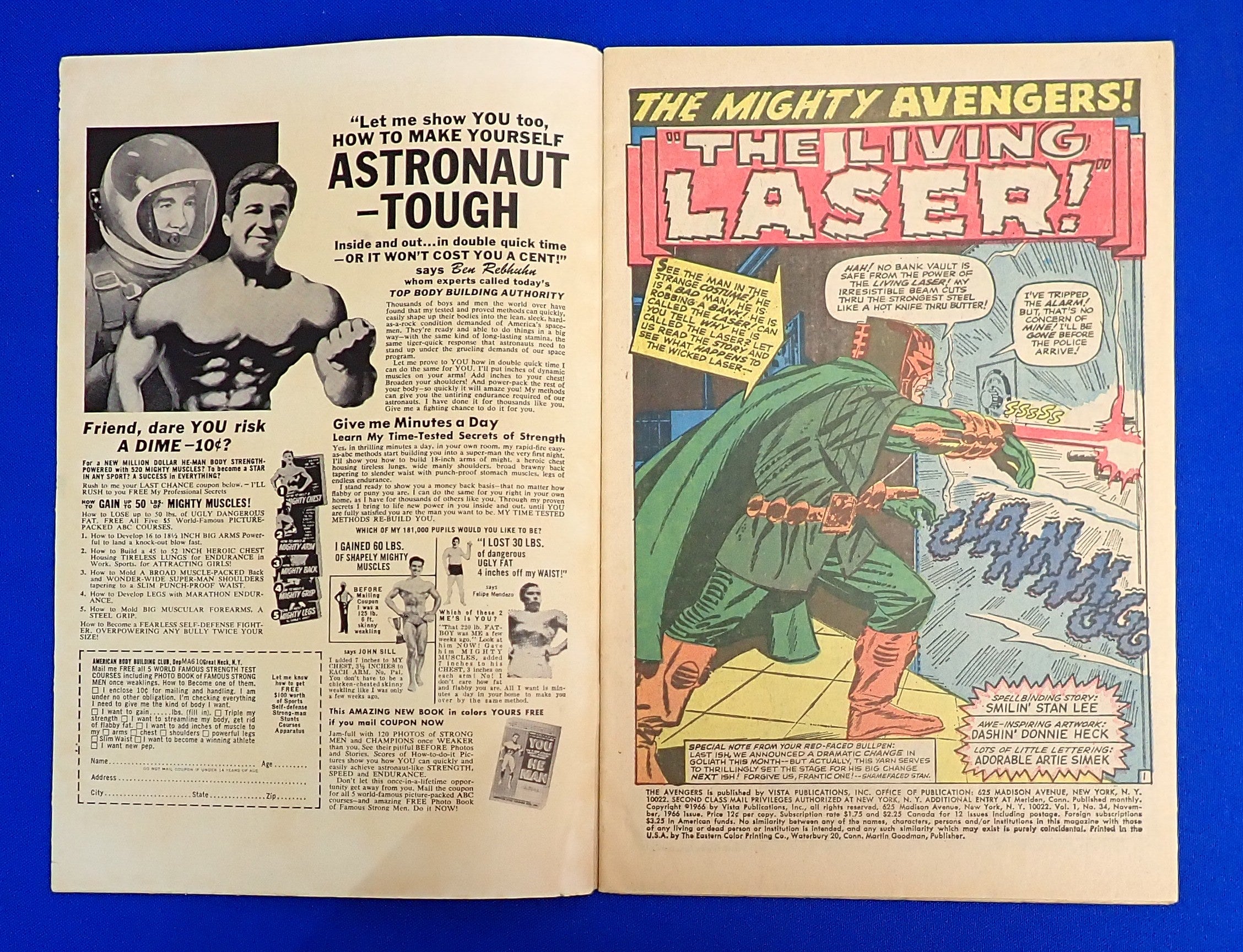 Avengers #34 (1966) - VG (4.0) - 1st Living Laser App.