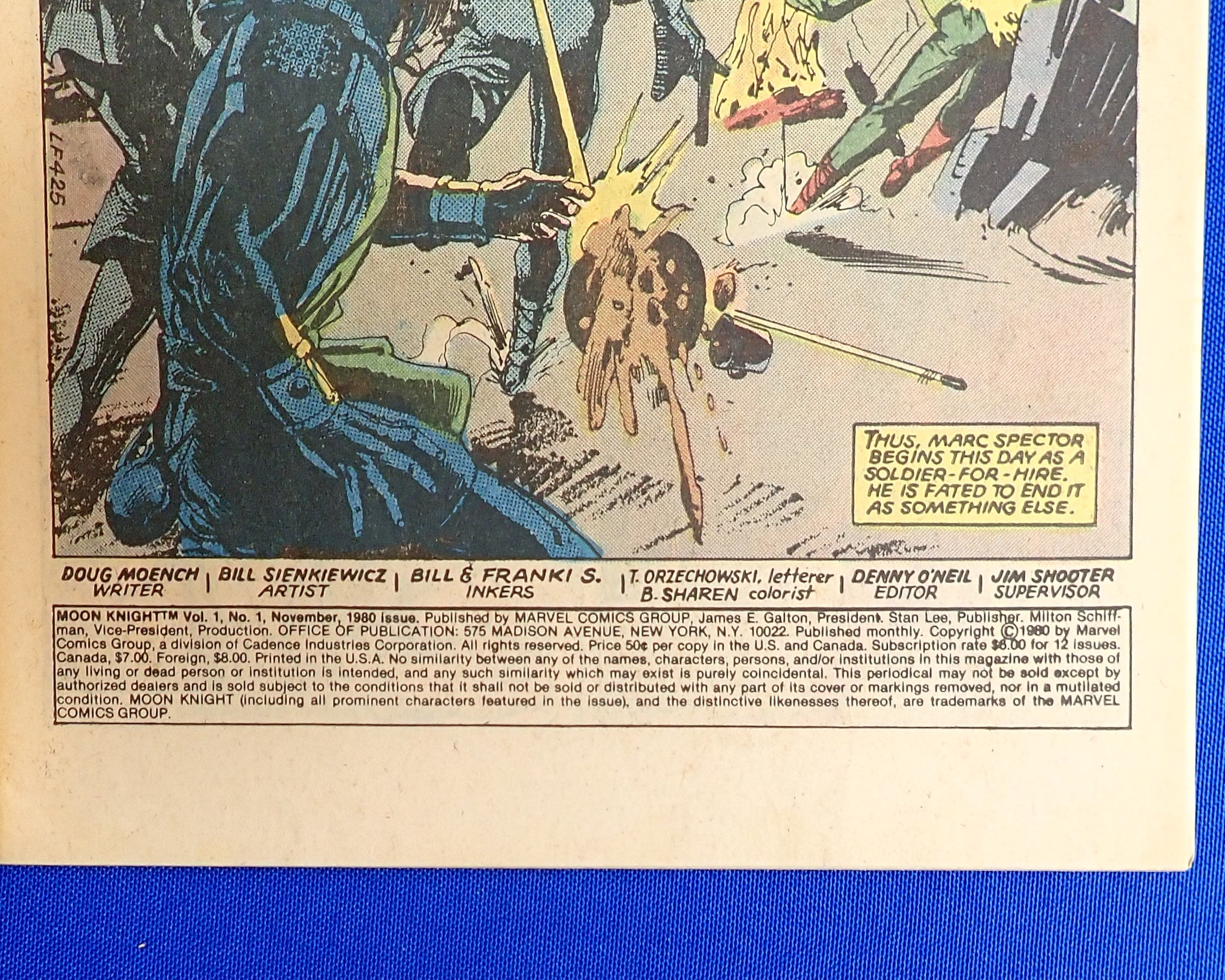Moon Knight #1 (1980) - FN- (5.5) - SIGNED Bill Sienkiewicz (No COA)