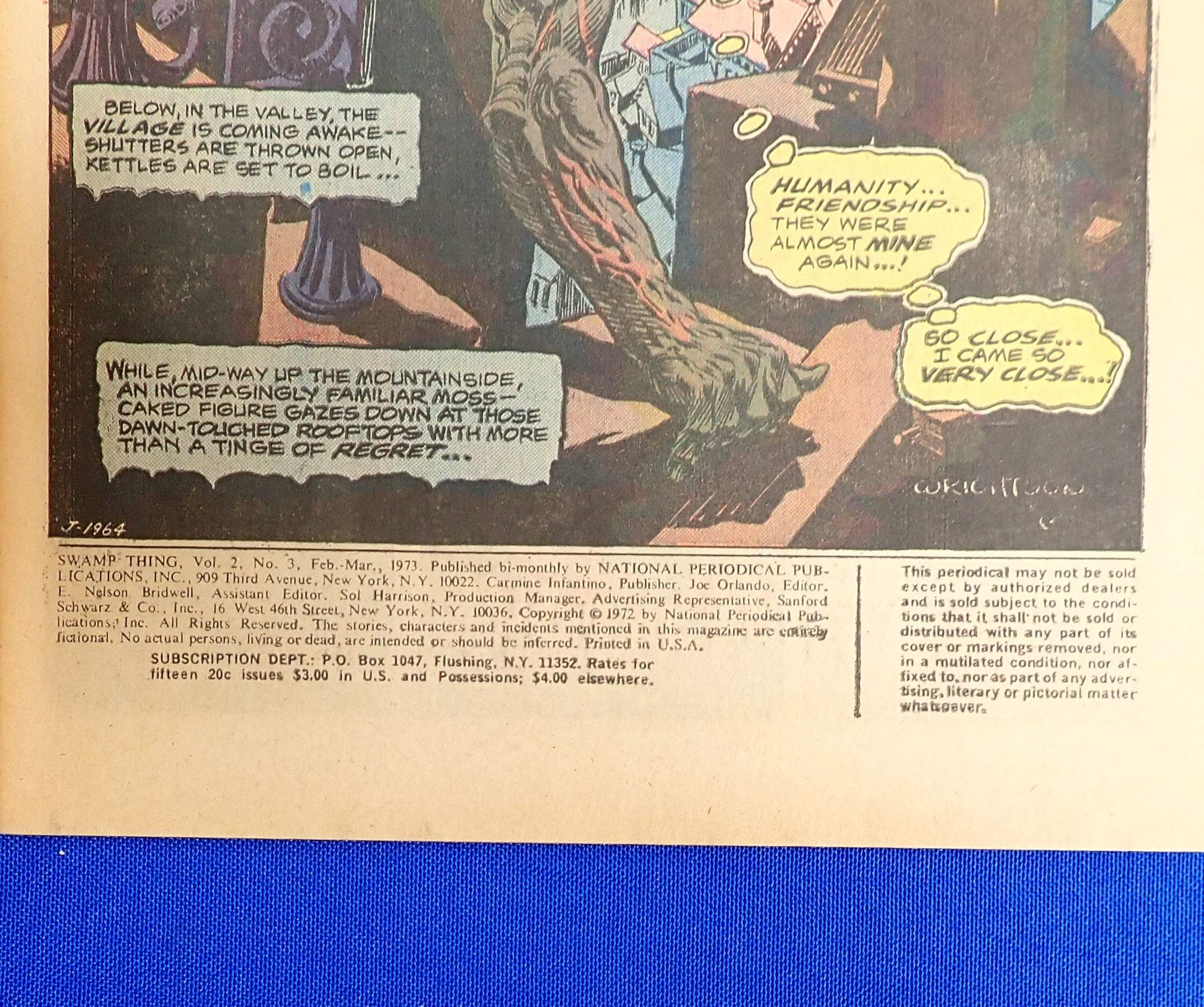 Swamp Thing #3 (1972) - VG (4.0) - 1st Patchwork Man & Abby Arcane