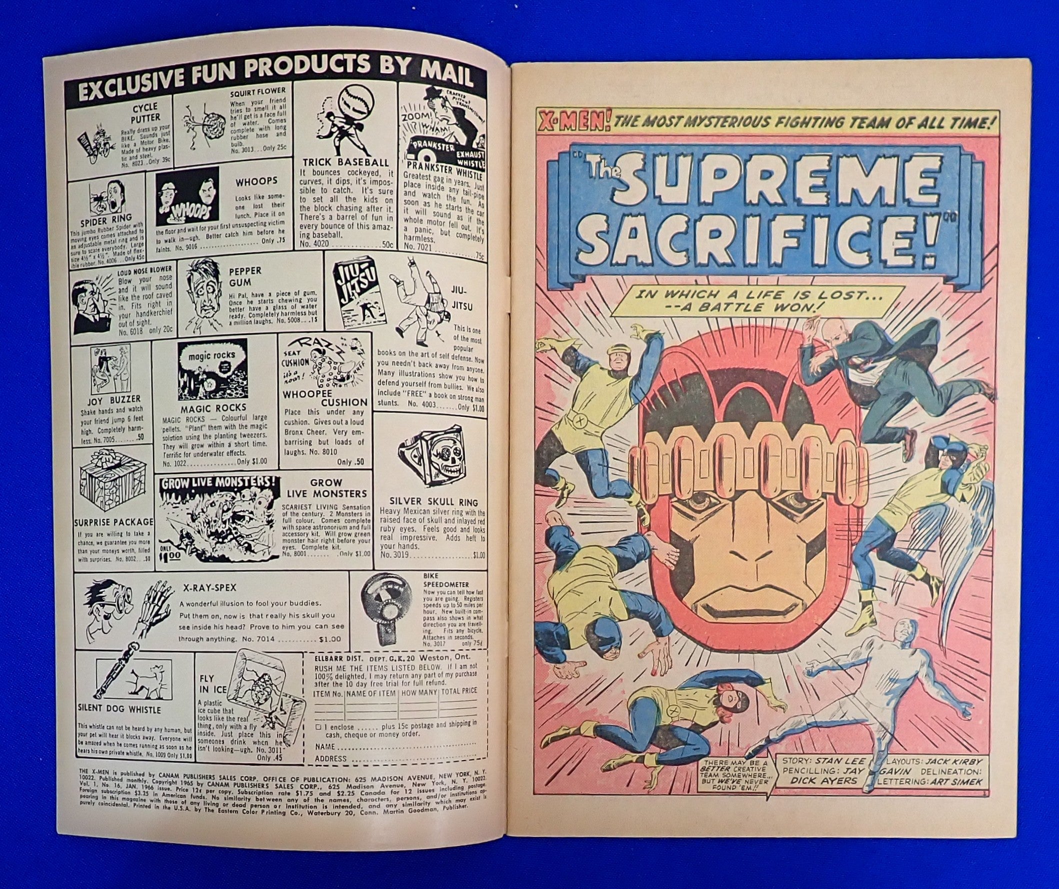 X-Men #16 (1966) - VG/VG- (3.5-4.0) - 3rd App. of The Sentinels