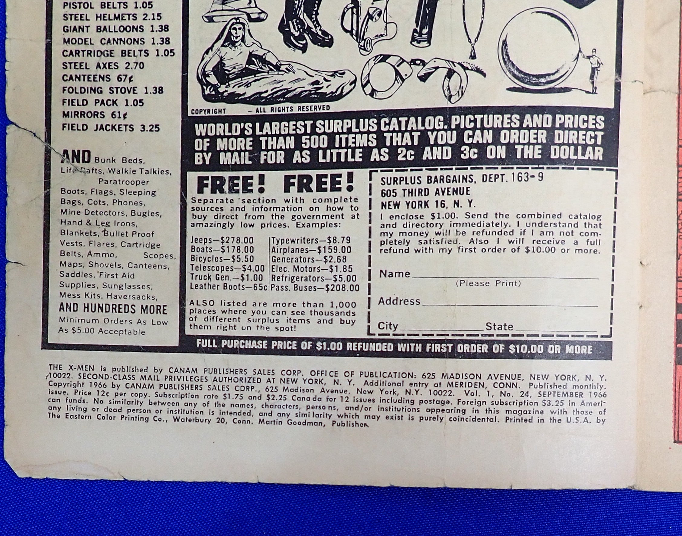 X-Men #24 (1966) - GD- (1.8) - 1st App. & Origin Locust