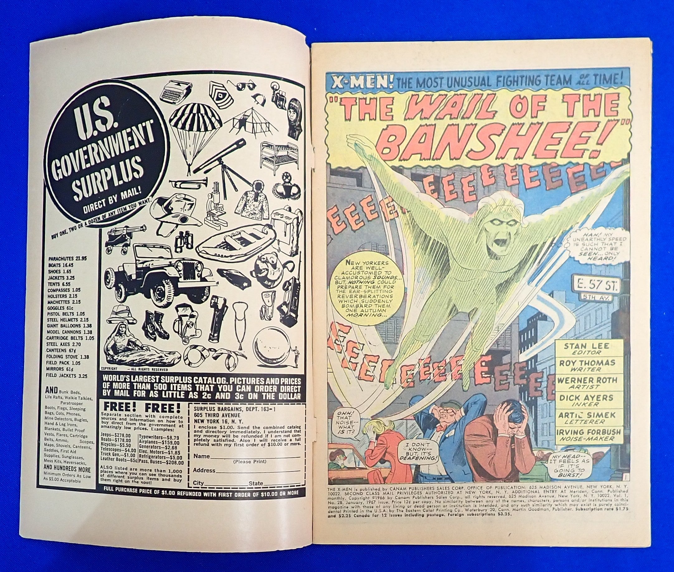 X-Men #28 (1967) - GD- (1.8) - 1st Full App. Banshee