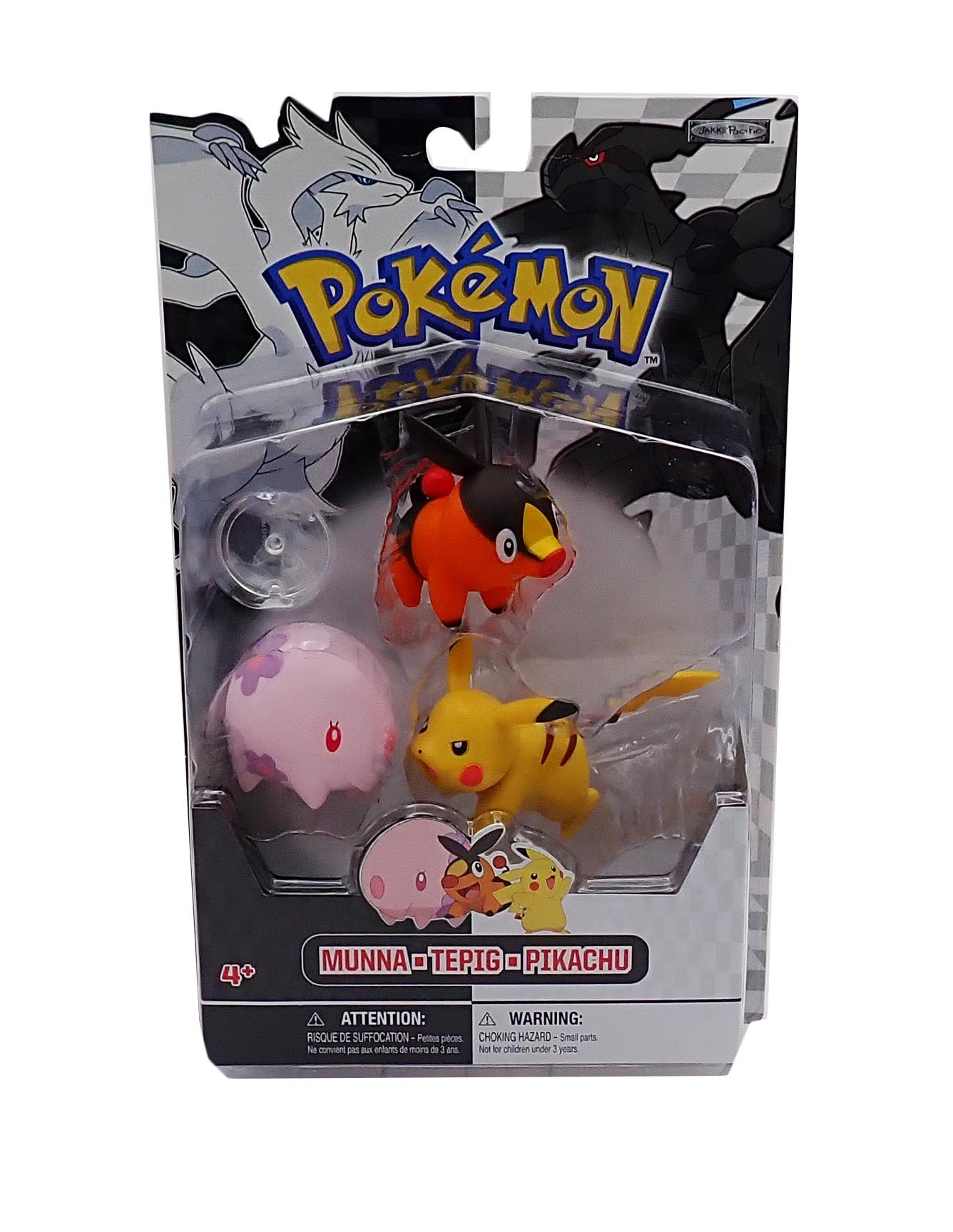 Munna, Tepig, and Pikachu - Pokemon Figure Set