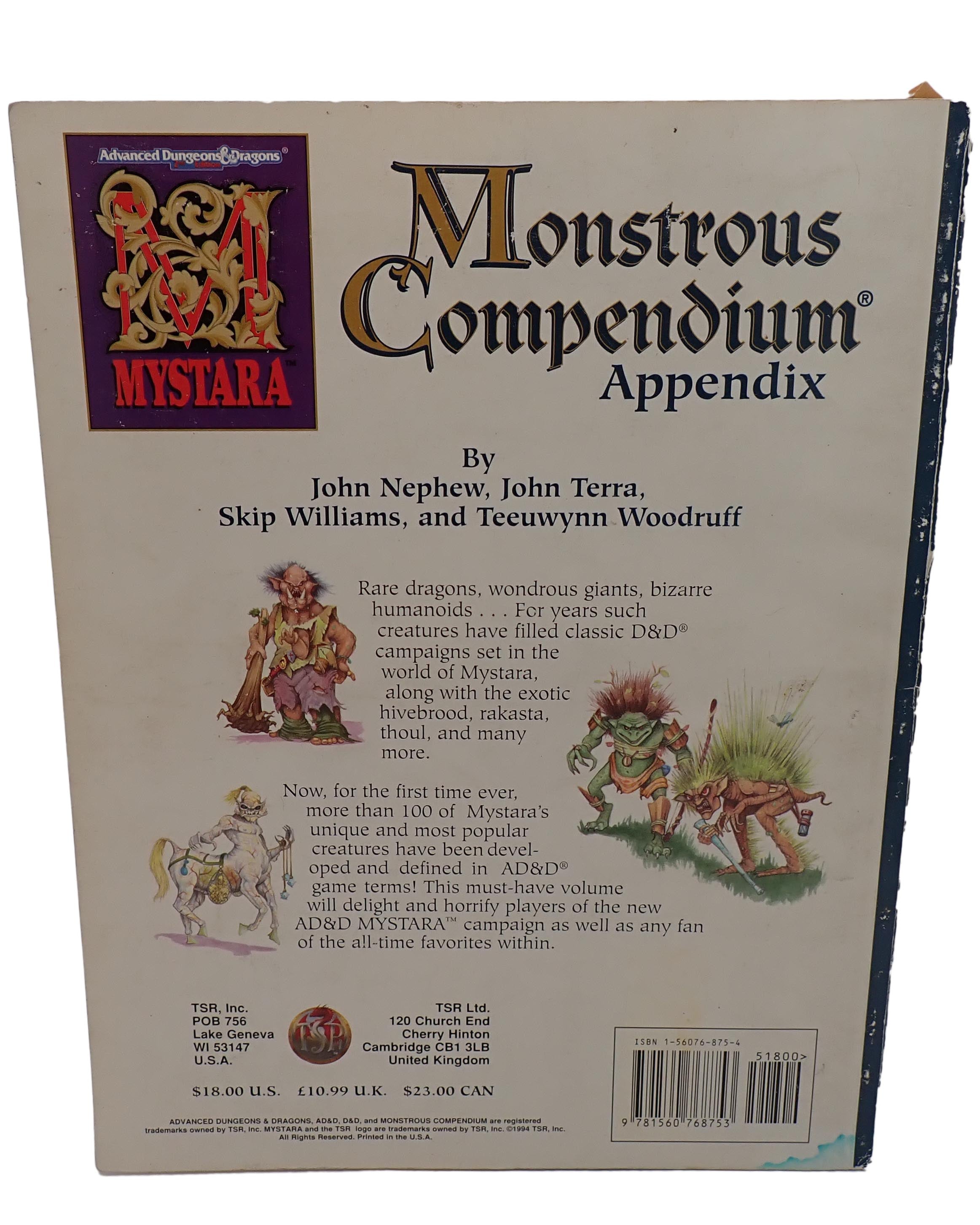 Mystara Monstrous Compendium Appendix - AD&D [PRE-OWNED]