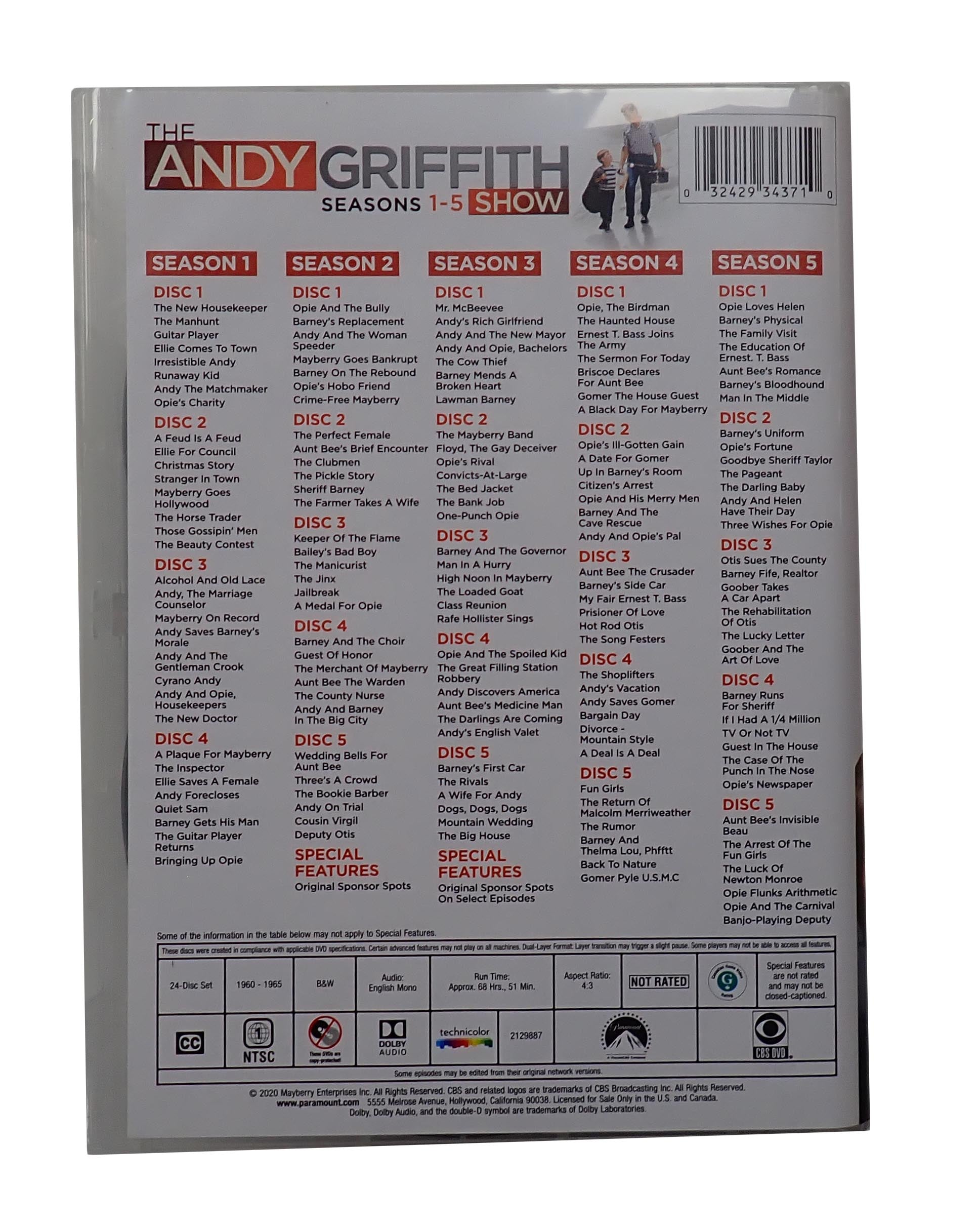 The Andy Griffith Show: Seasons 1-5 - DVD