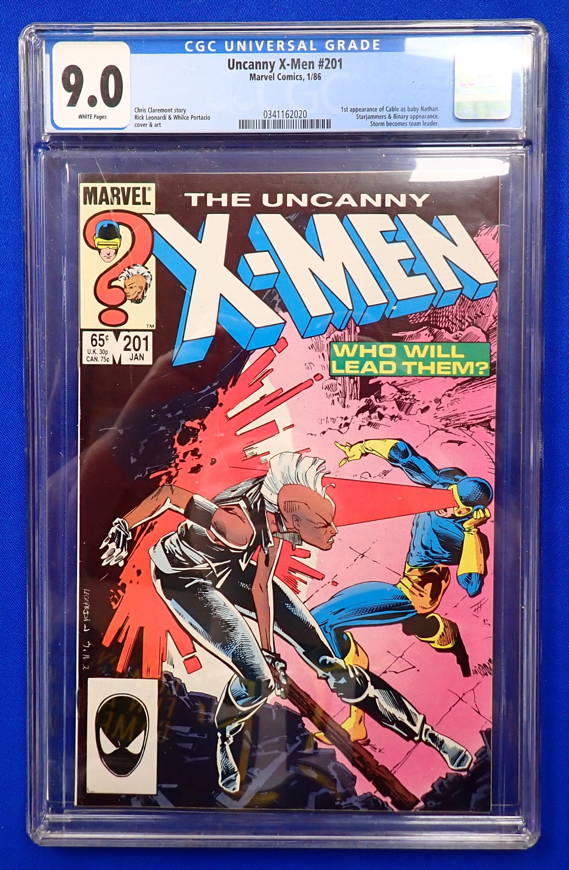 Uncanny X-Men #201 (1986) - CGC 9.0 - 1st App. Cable as Baby Nathan