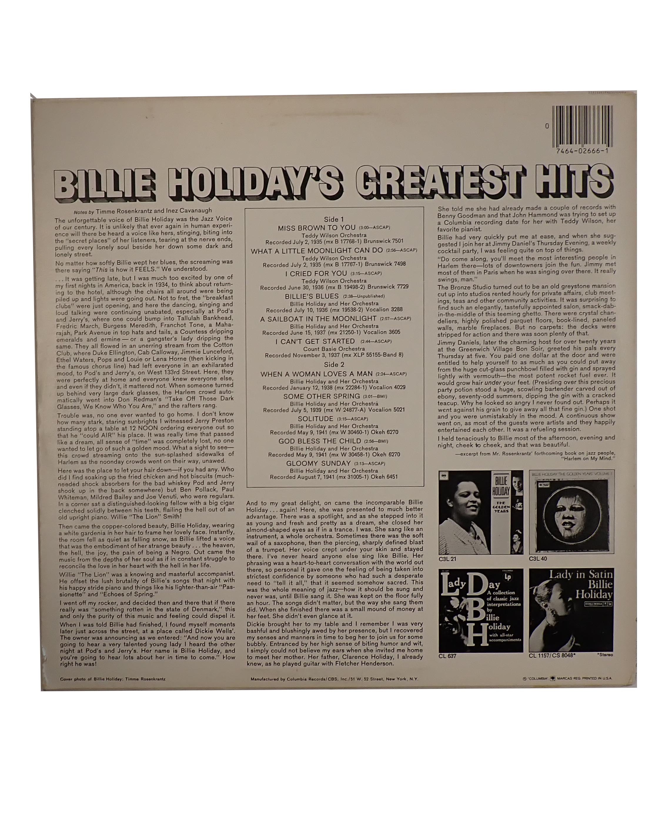 Billie Holiday - Billie Holiday's Greatest Hits - Vinyl