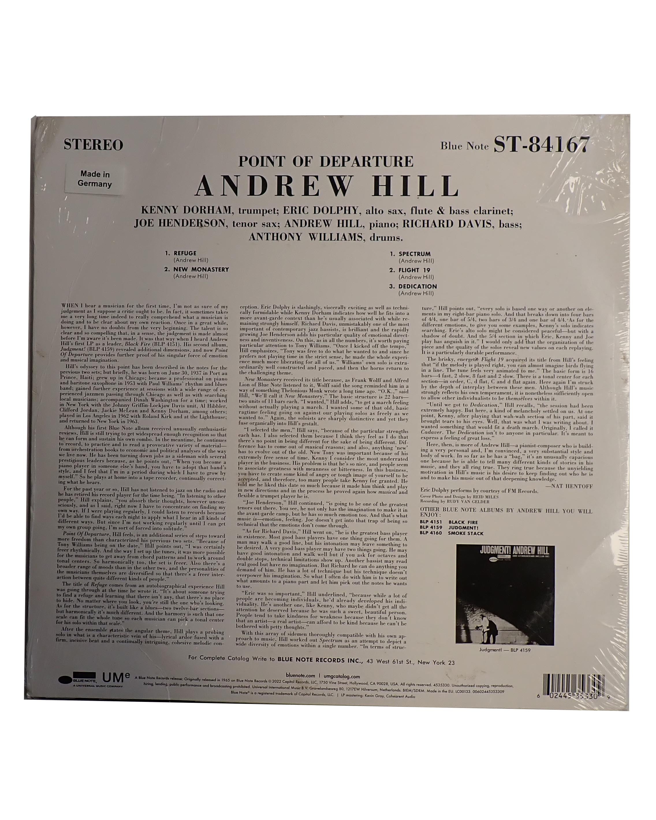 Andrew Hill - Point of Departure - Vinyl
