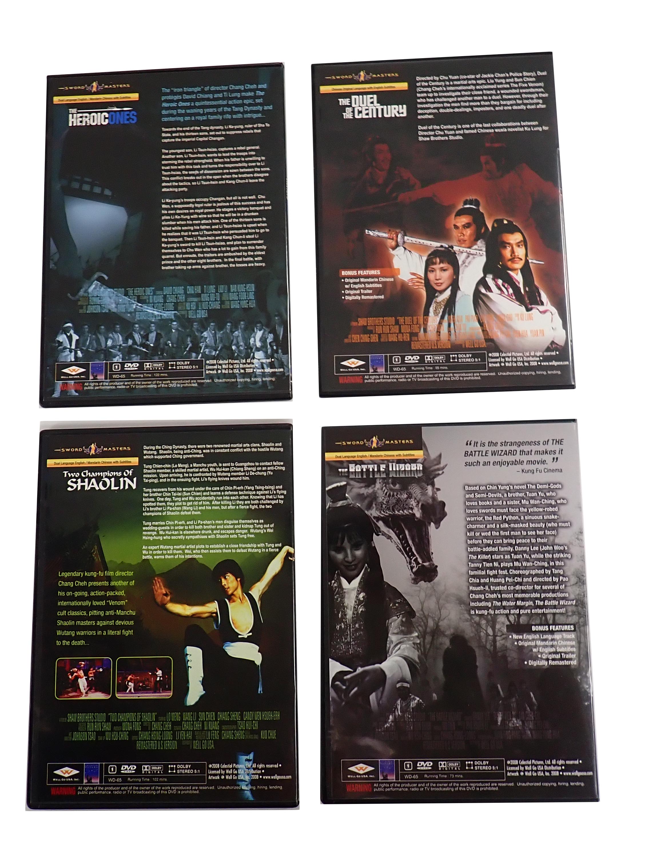 Shaw Brothers Collection 4 Disc Set - DVD