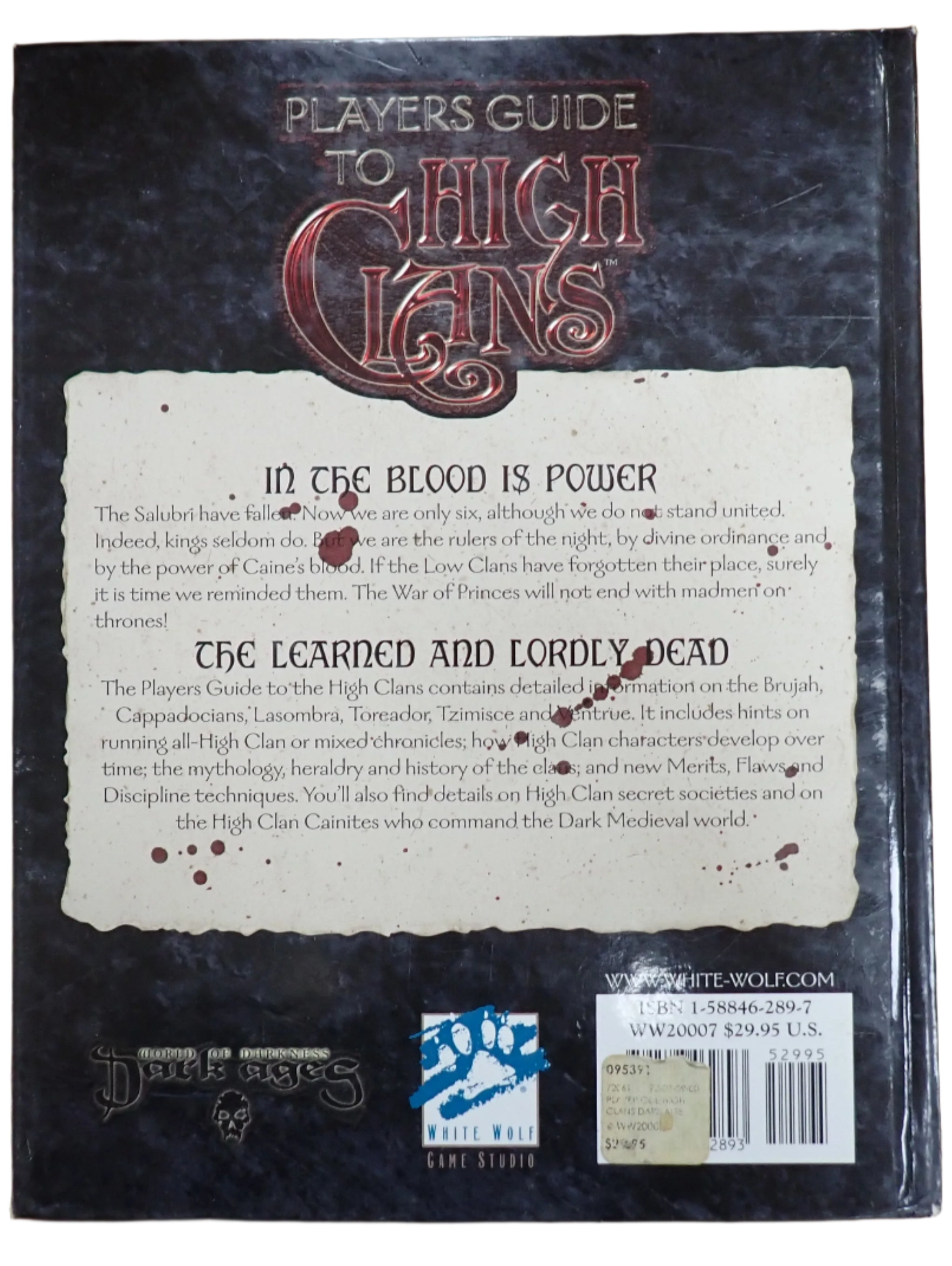 Players Guide to High Clans - Vampire: The Dark Ages [USED]