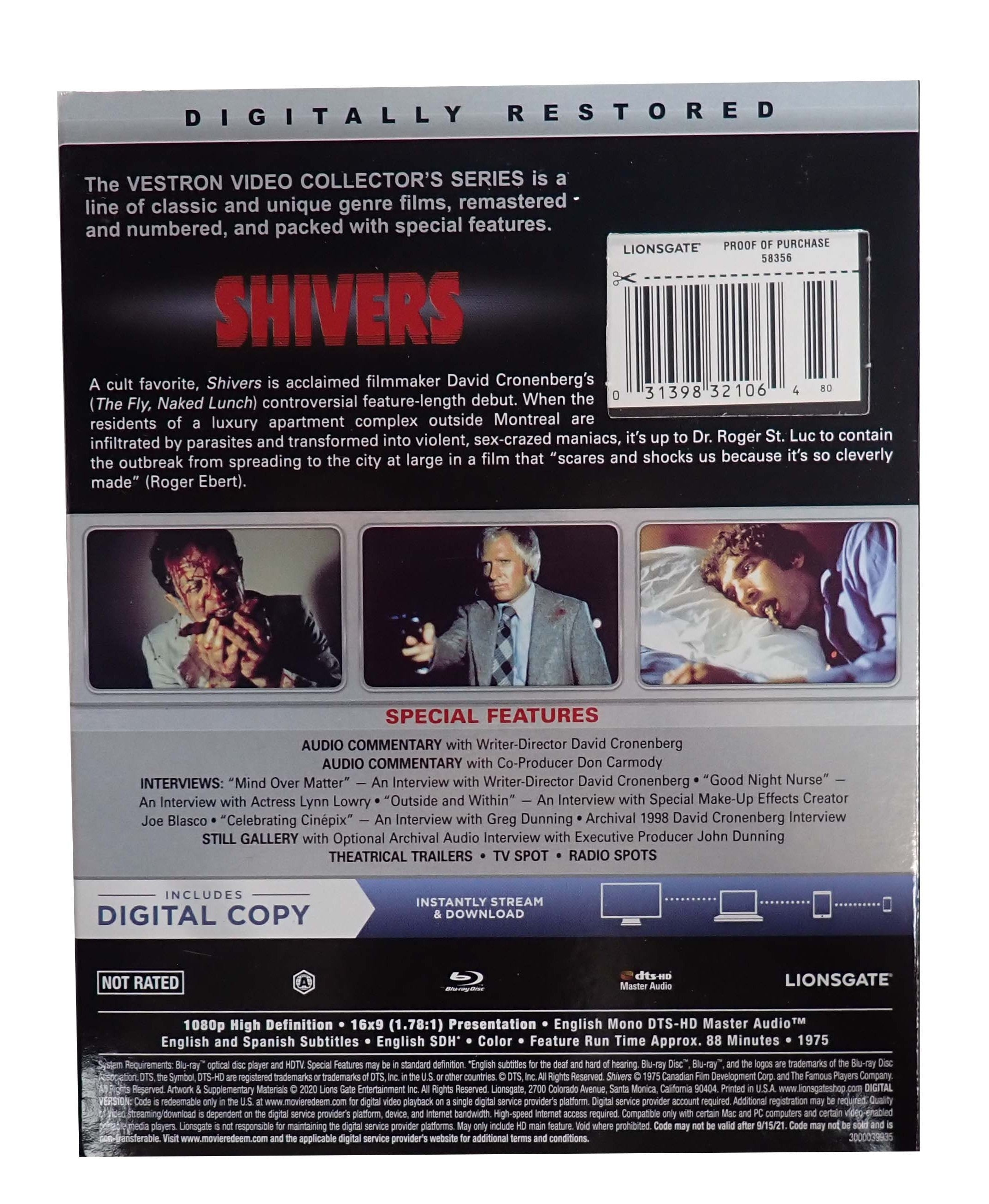 David Cronenberg's Shivers - SEALED [Blu-Ray]