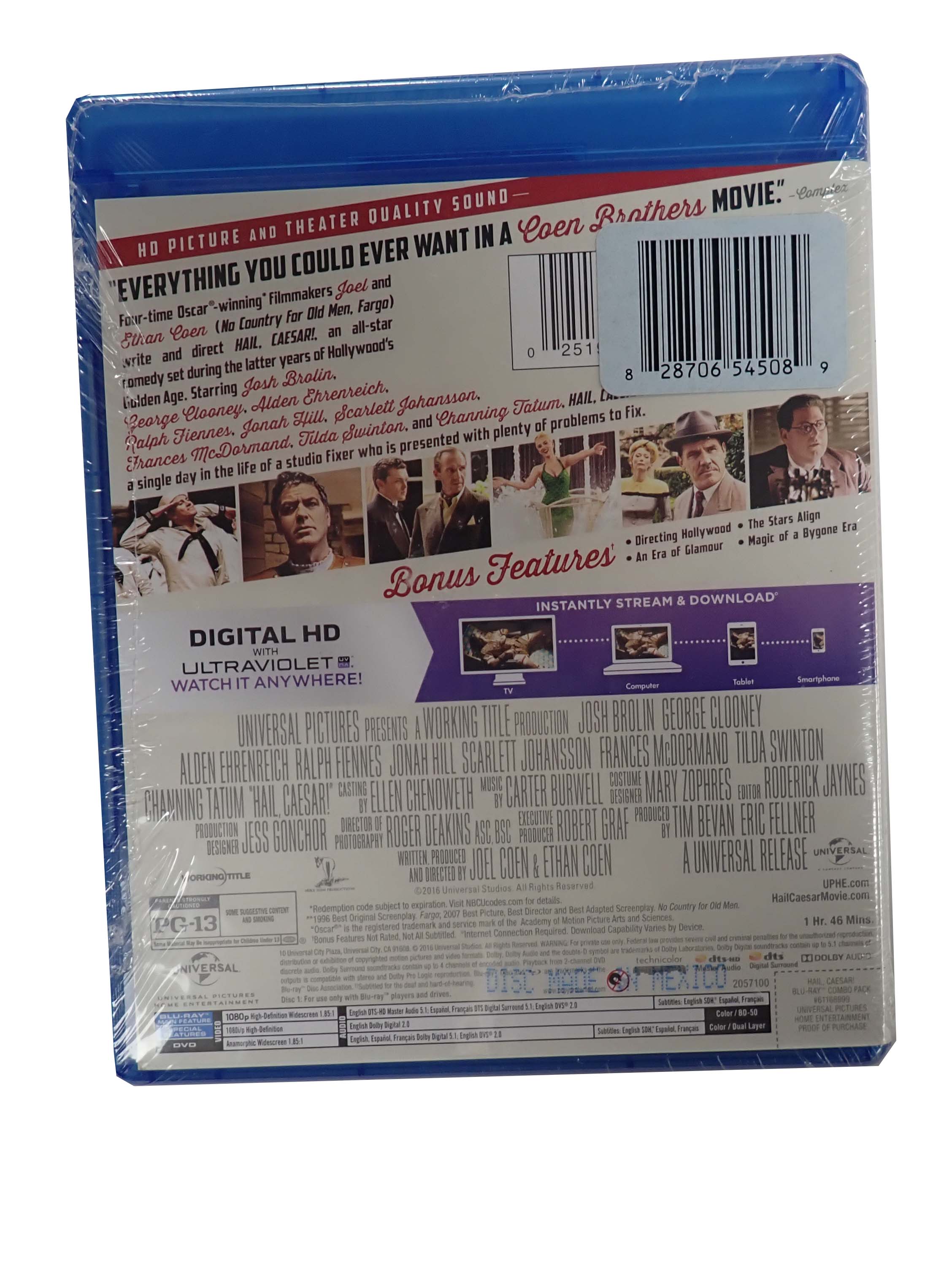 Hail, Caesar! - SEALED [DVD + Blu-Ray]