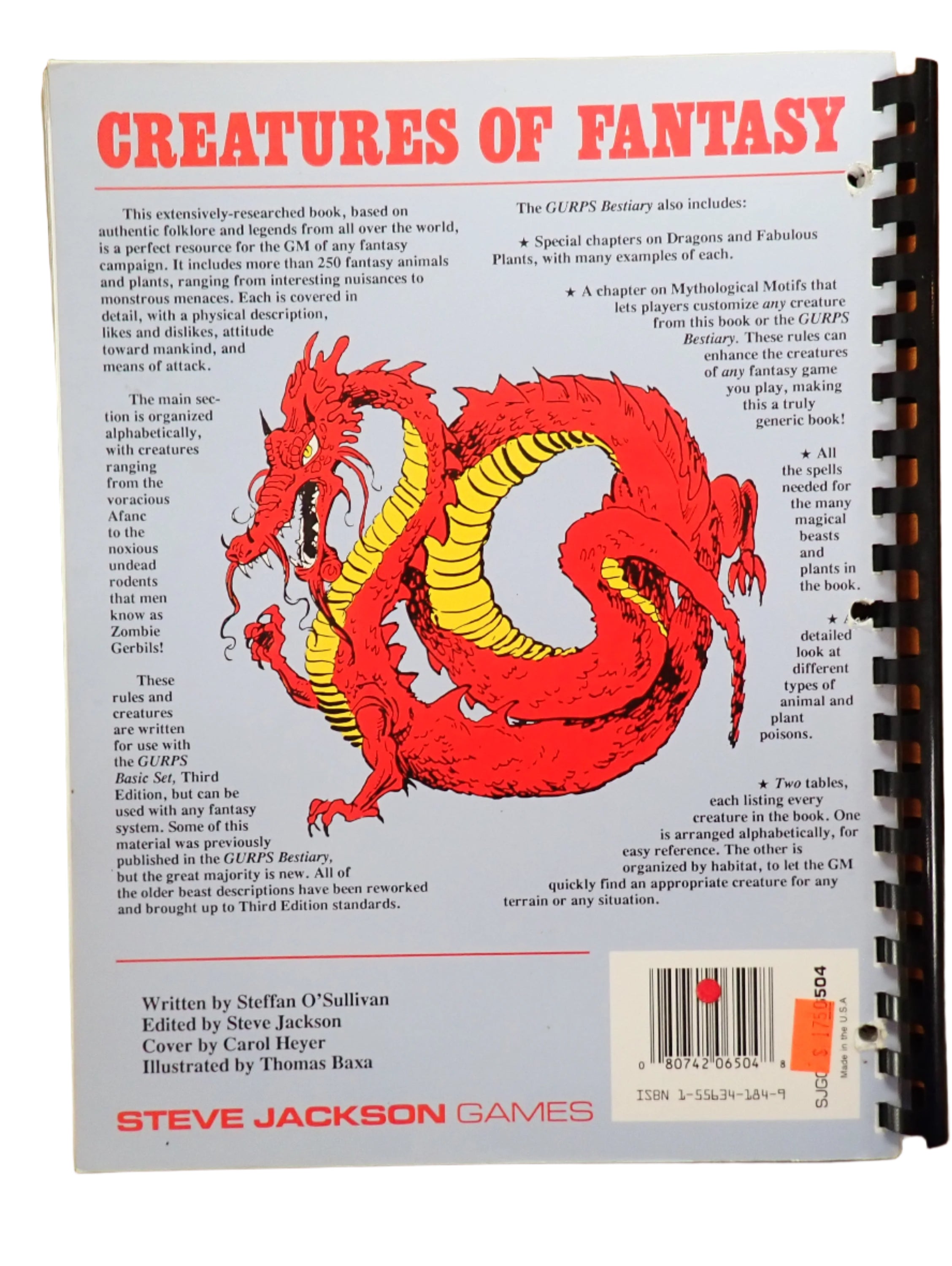 GURPS Fantasy Bestiary (USED)